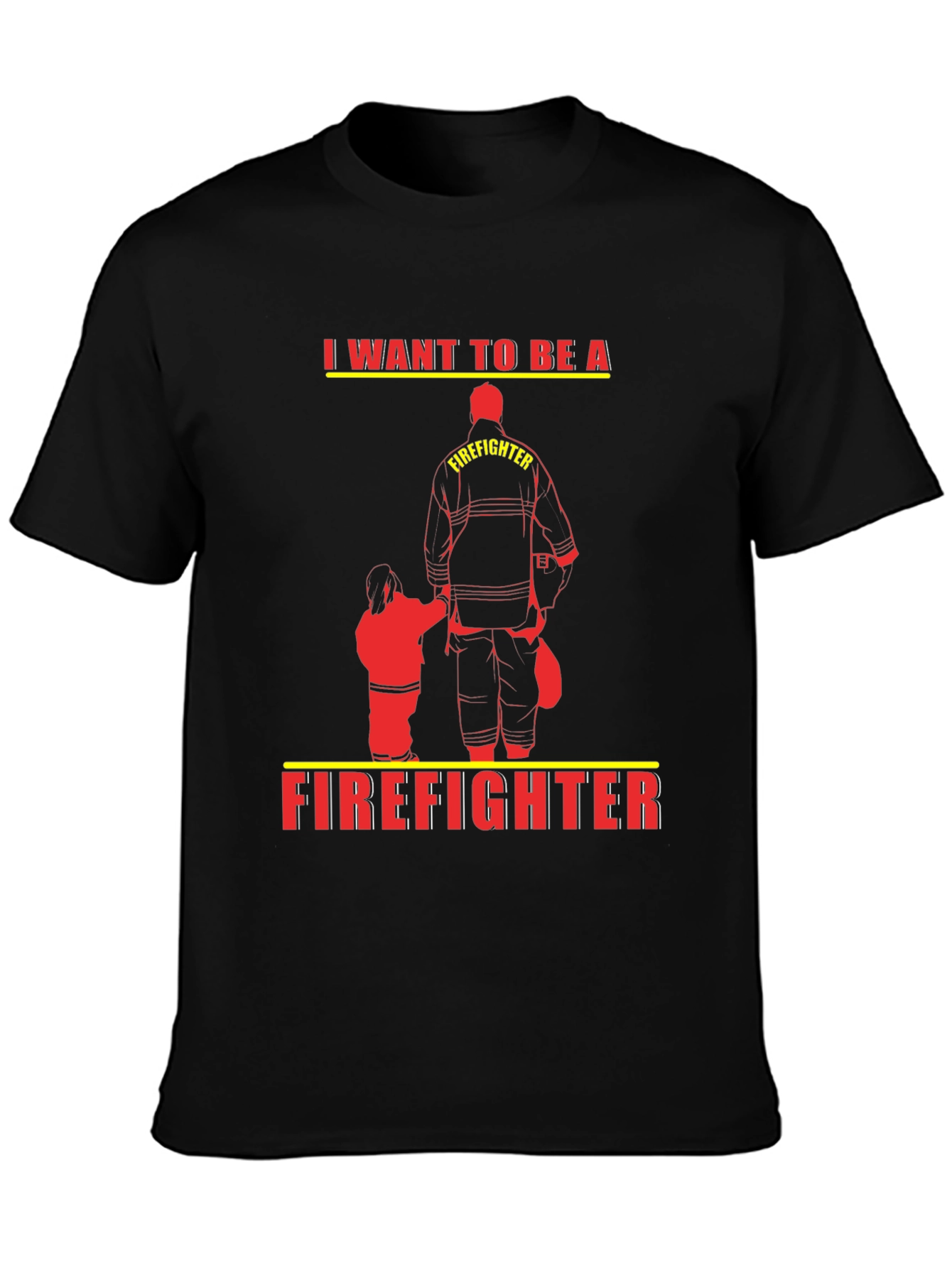 Future Firefighter Tee - Black Cotton Graphic T-Shirt