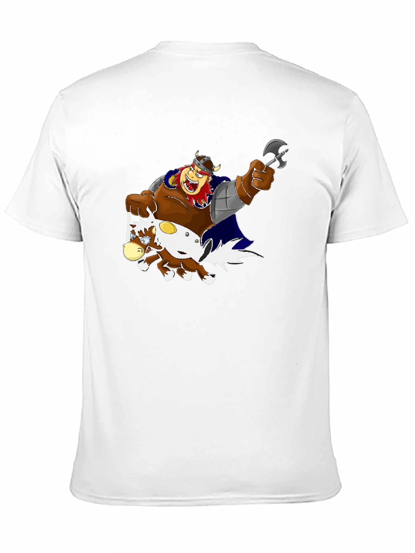 Cartoon Viking Warrior Riding a Horse T-Shirt