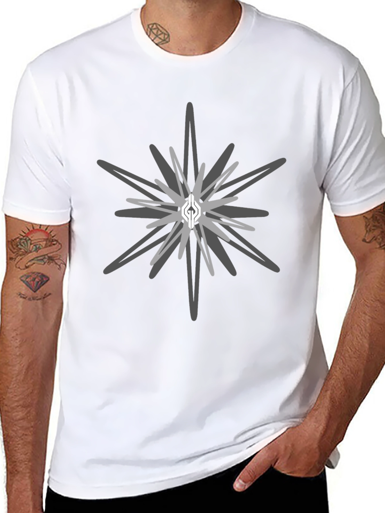 Geometric Starburst Graphic Tee - Stylish Casual Wear