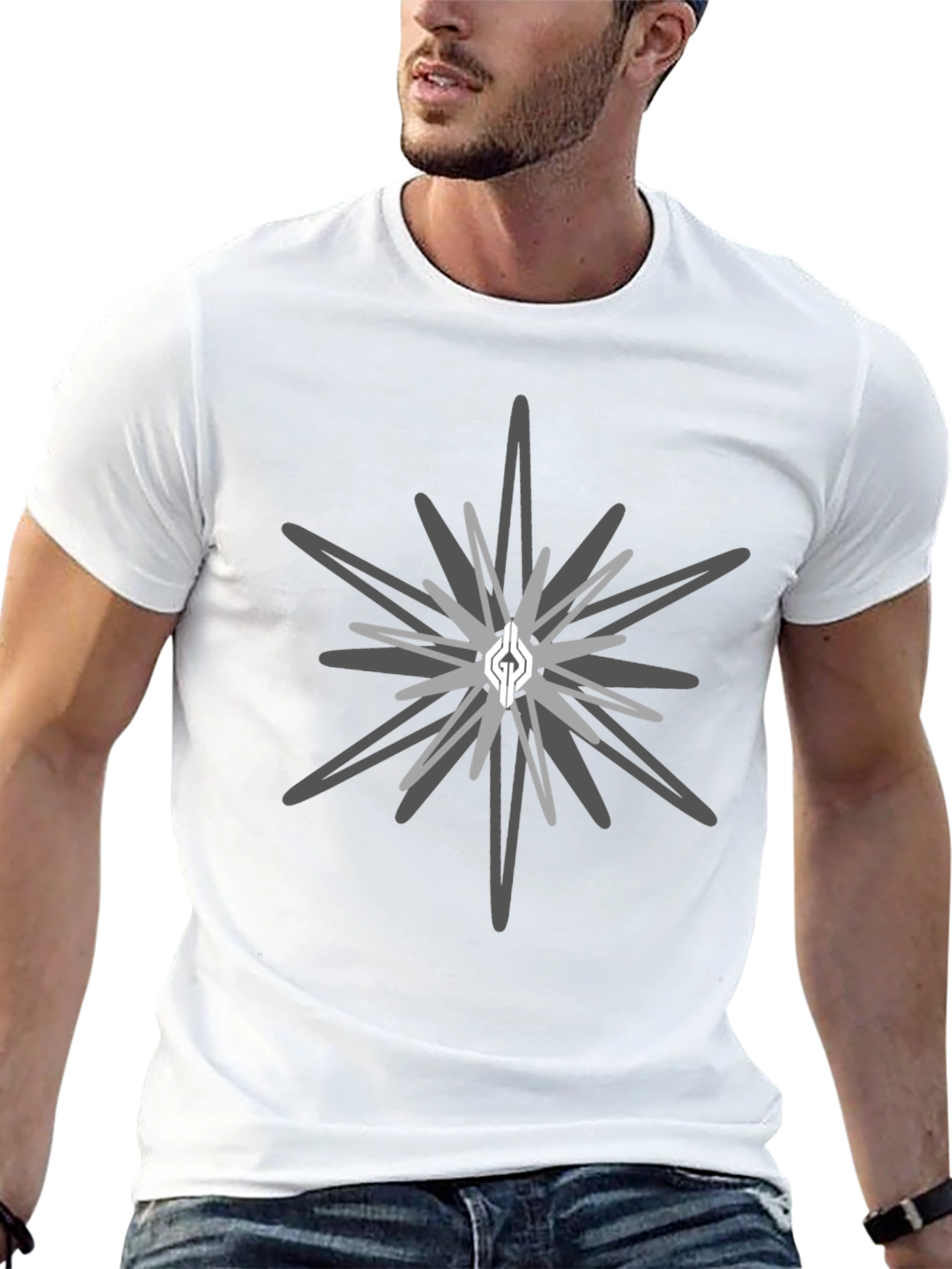 Geometric Starburst Graphic Tee - Stylish Casual Wear