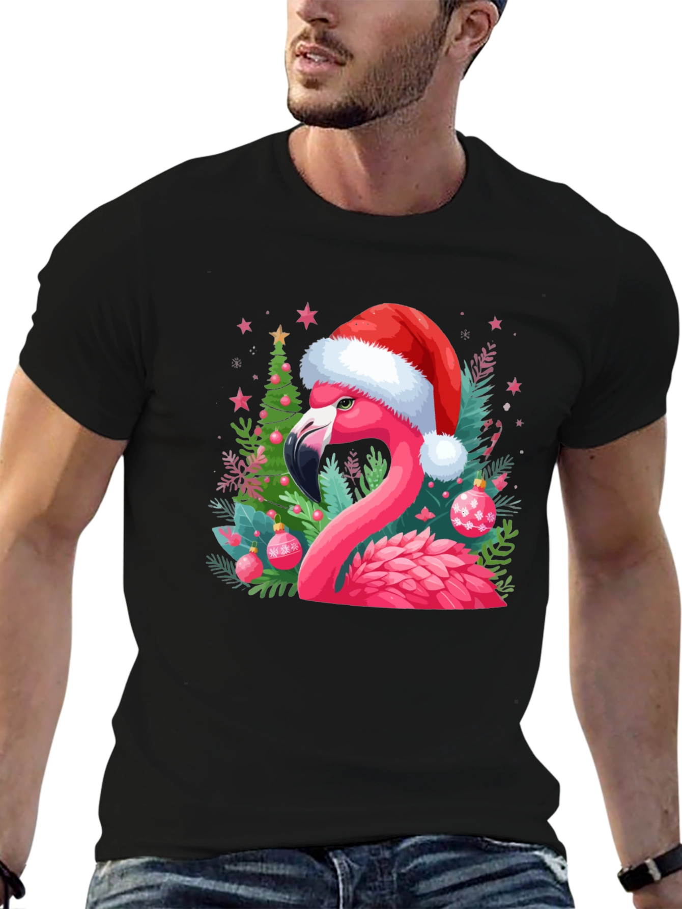 Festive Flamingo Christmas T-Shirt