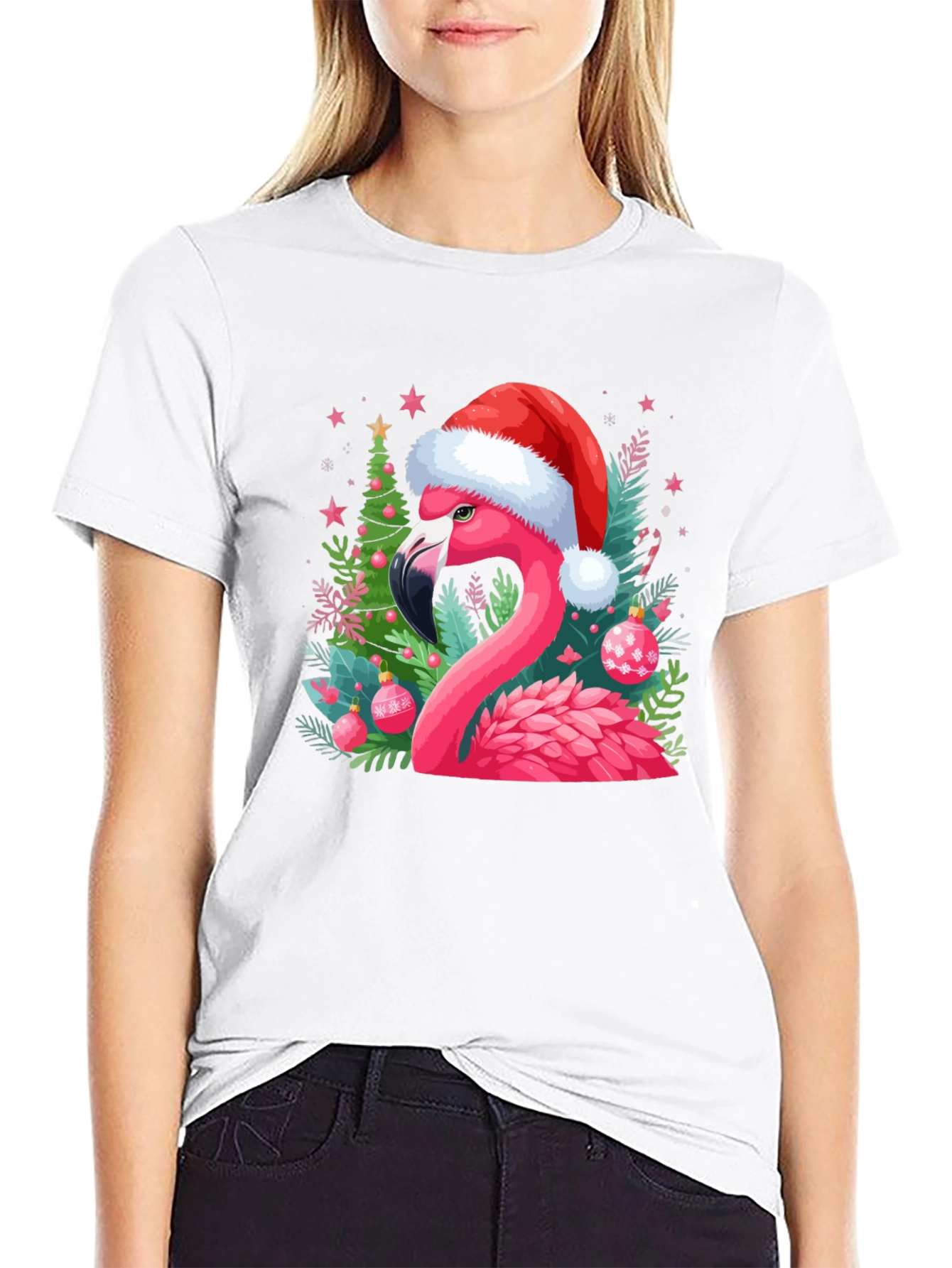 Festive Flamingo Christmas T-Shirt
