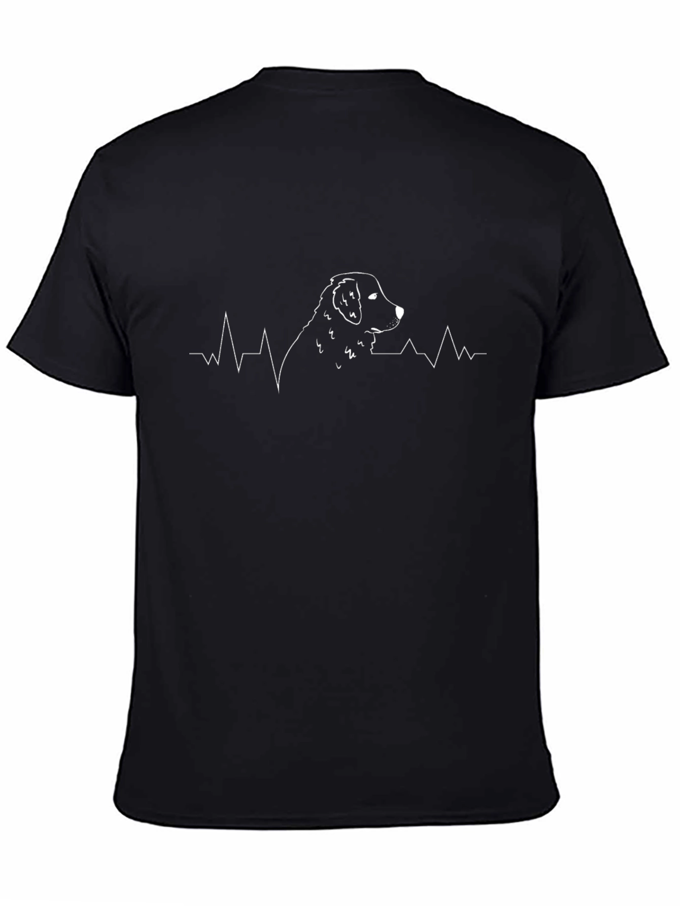 Dog Heartbeat Graphic Tee - Mens Black T-Shirt