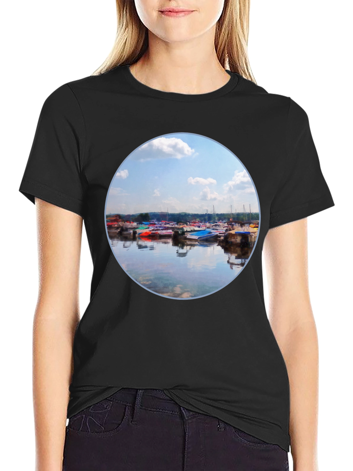 Boats Reflection Graphic Tee