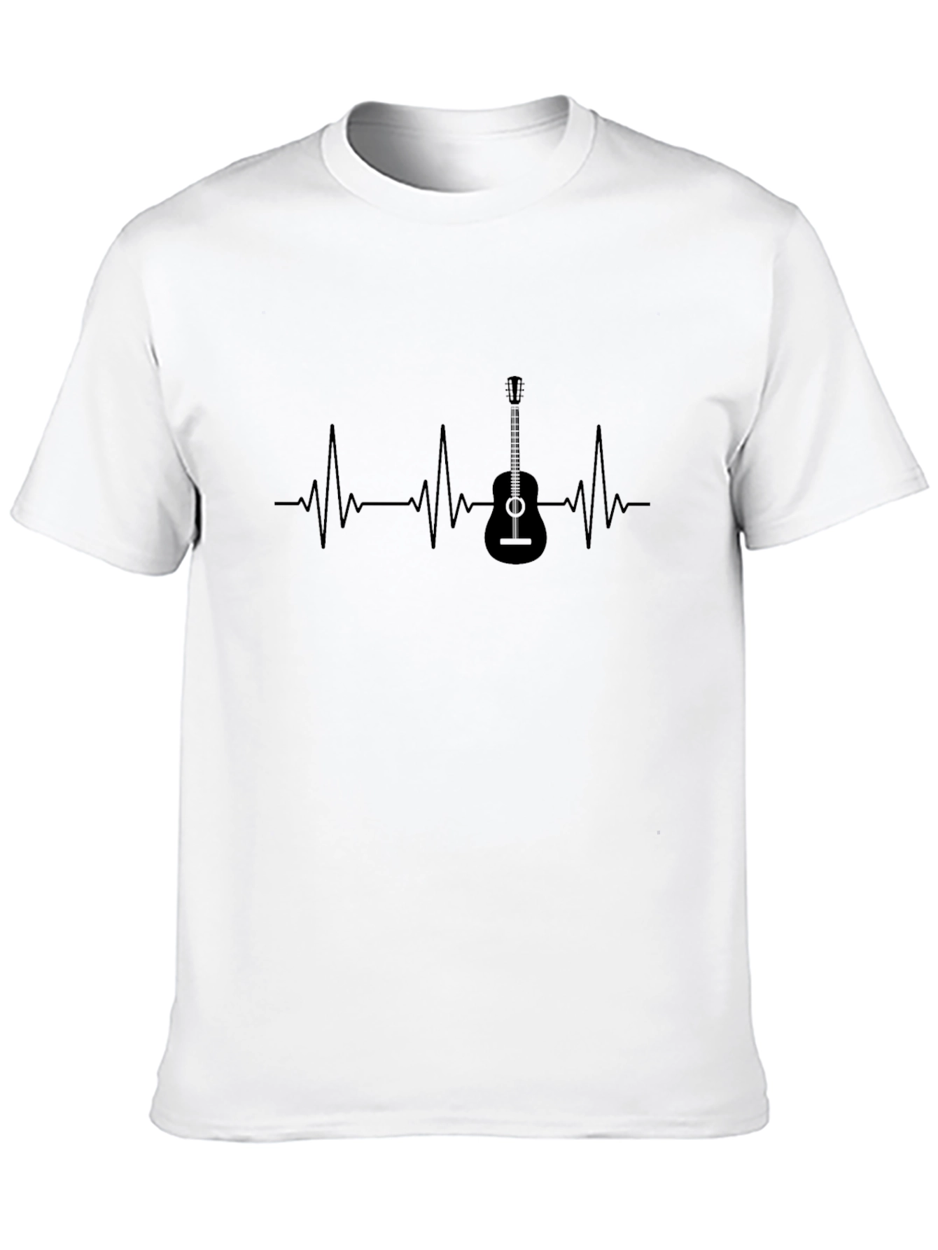 Guitar Heartbeat Graphic Tee - Black