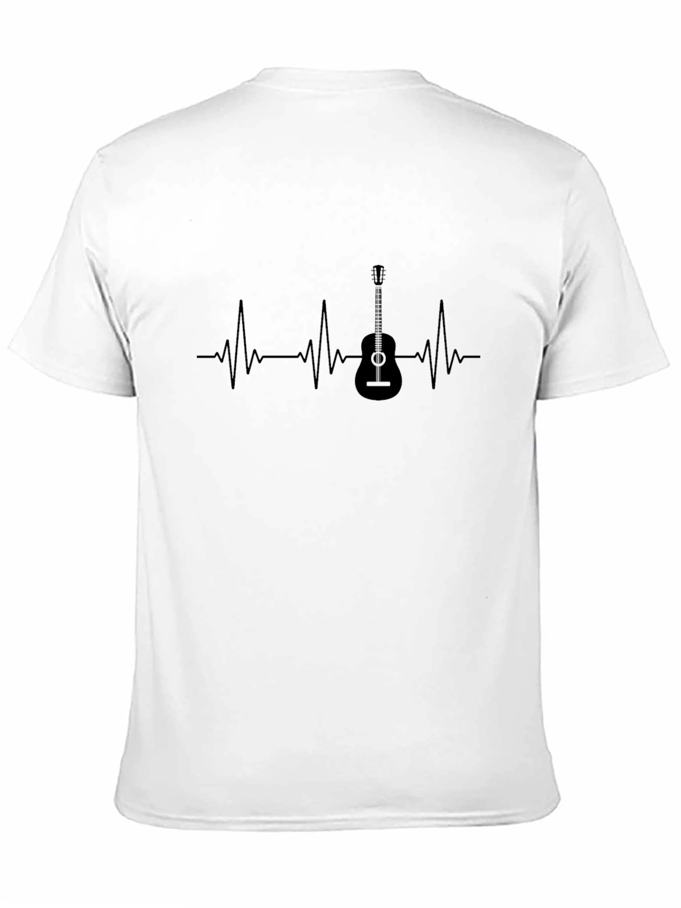 Guitar Heartbeat Graphic Tee - Black