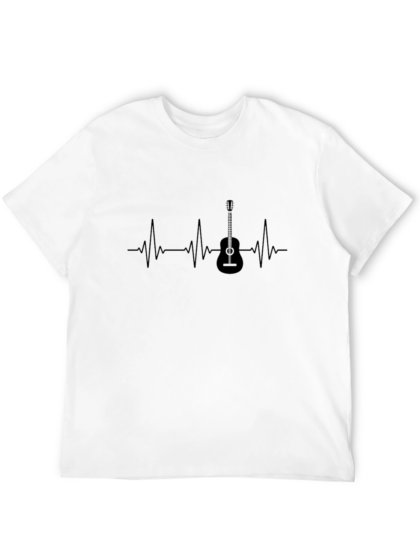 Guitar Heartbeat Graphic Tee - Black