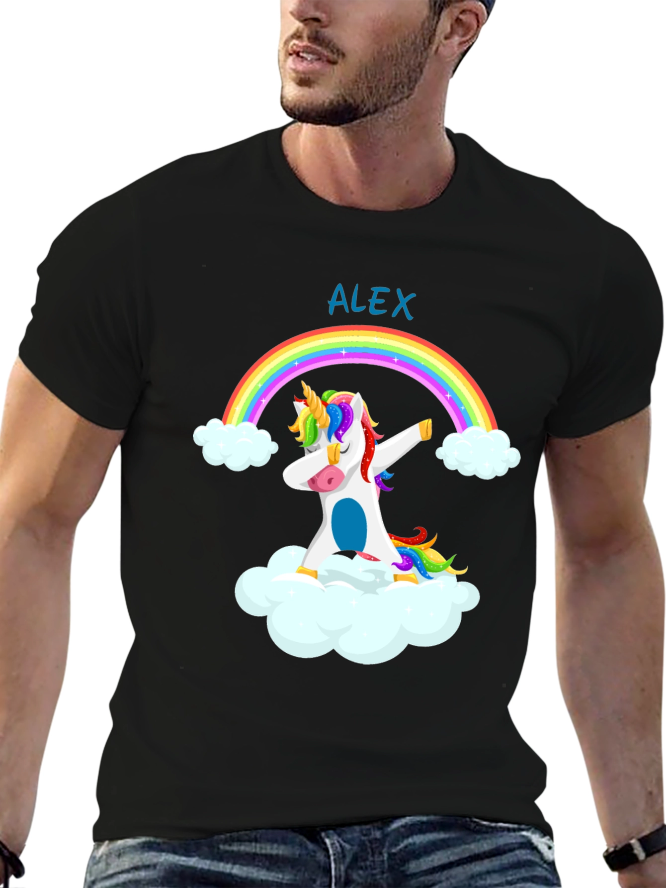 Dabbing Unicorn Rainbow T-Shirt - Alex