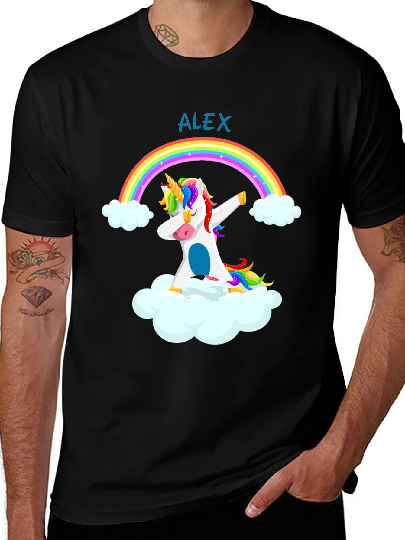 Dabbing Unicorn Rainbow T-Shirt - Alex