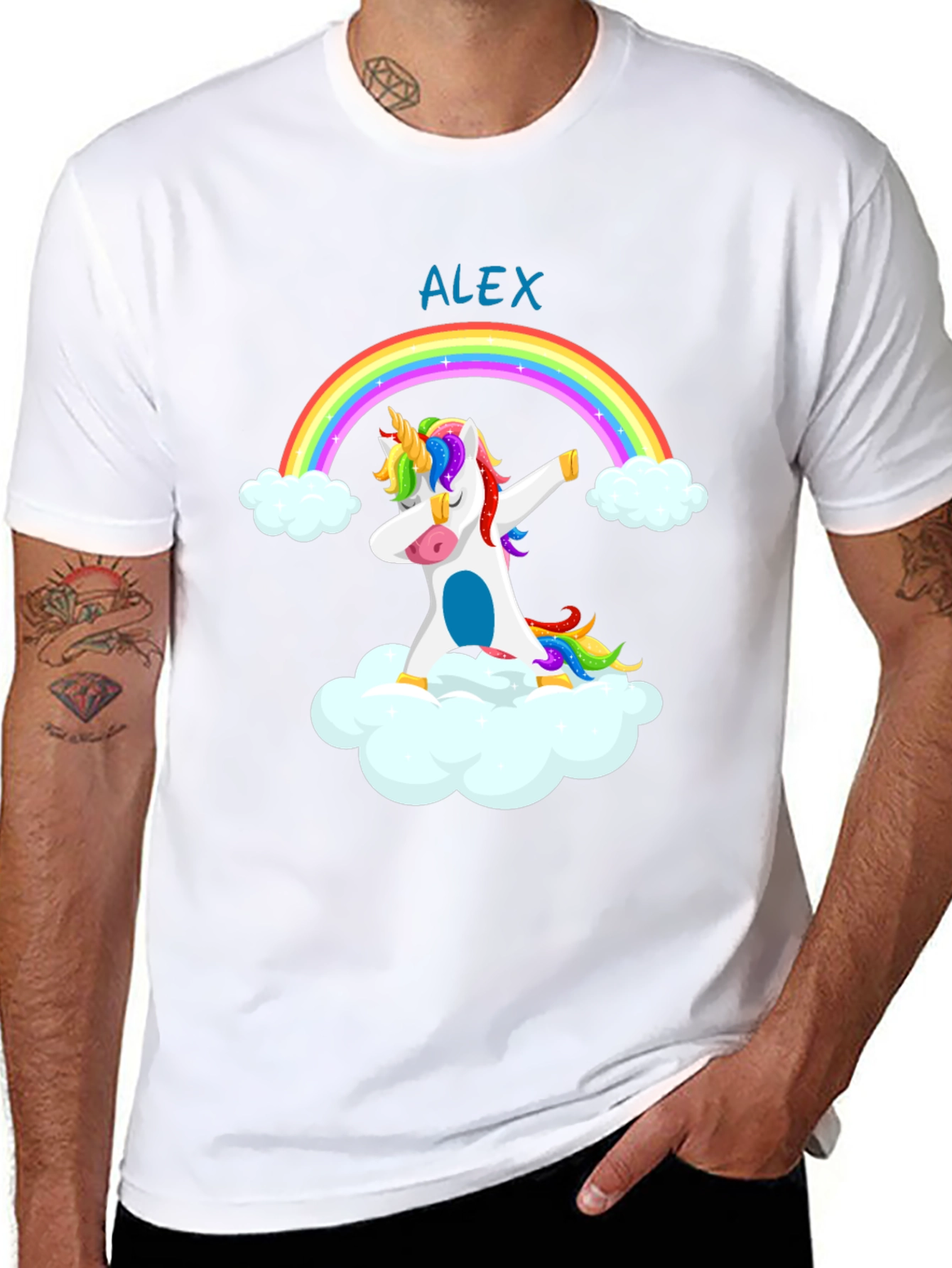 Dabbing Unicorn Rainbow T-Shirt - Alex
