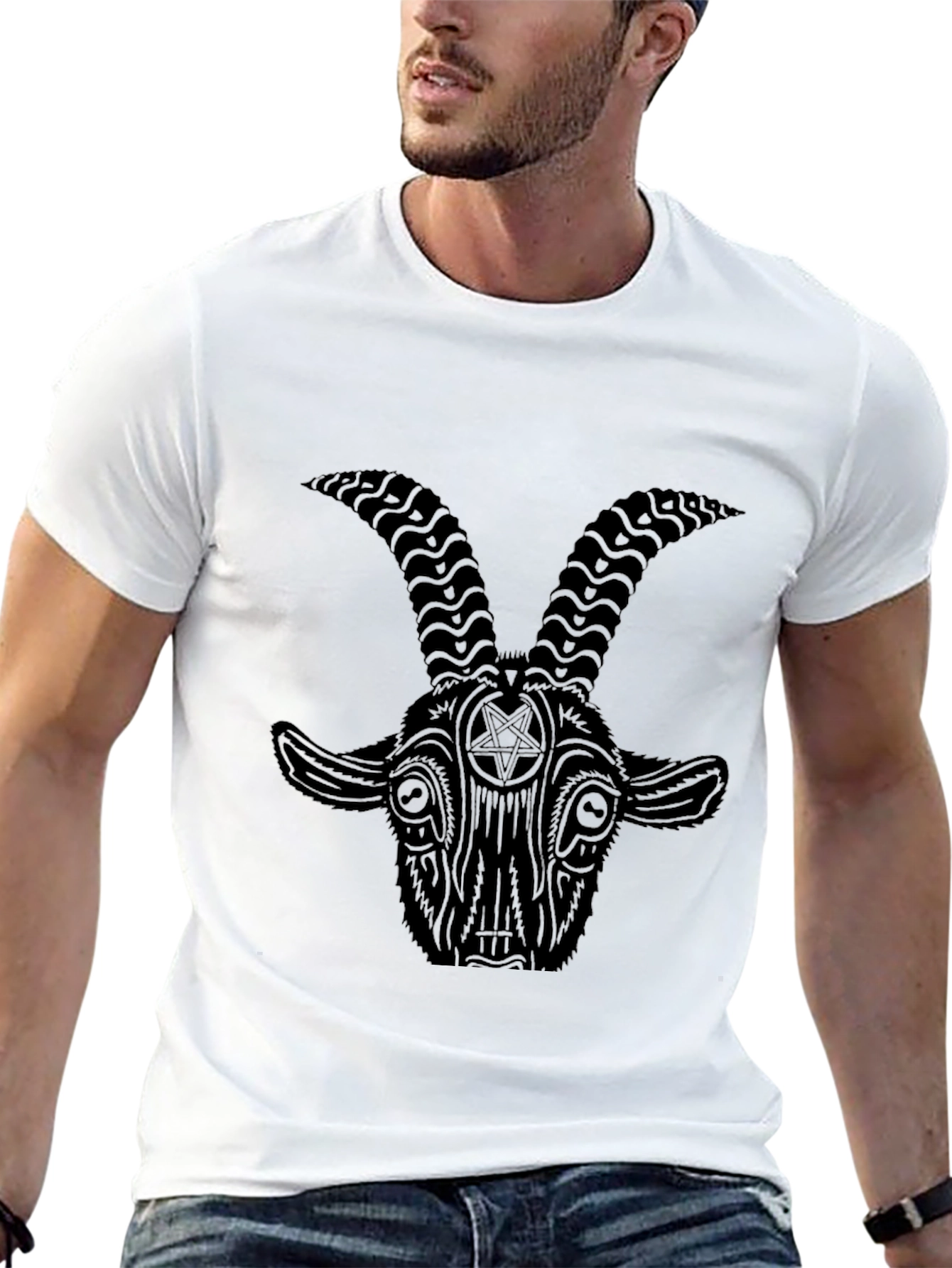 Baphomet Graphic Tee - Dark Occult Style