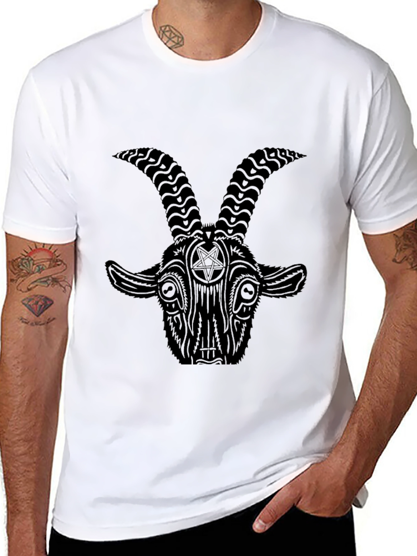 Baphomet Graphic Tee - Dark Occult Style