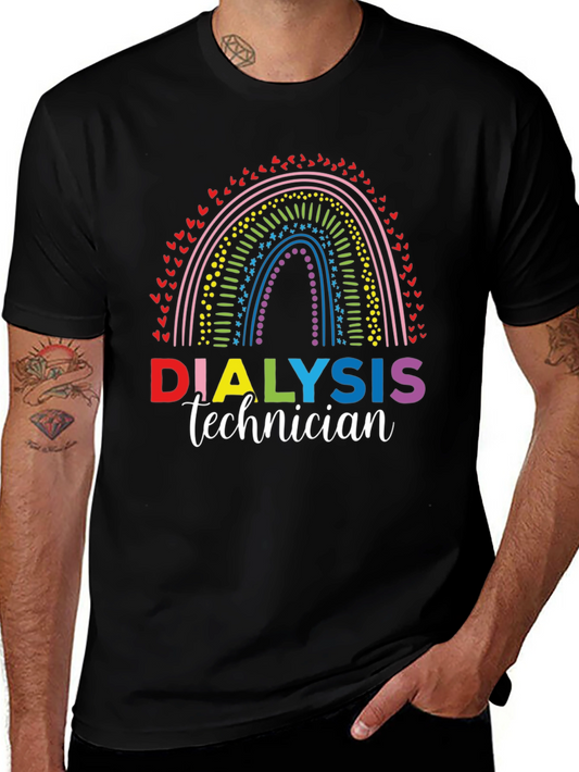 Dialysis Technician Rainbow Graphic Tee