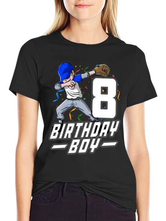Birthday Boy Baseball T-Shirt - Number 8