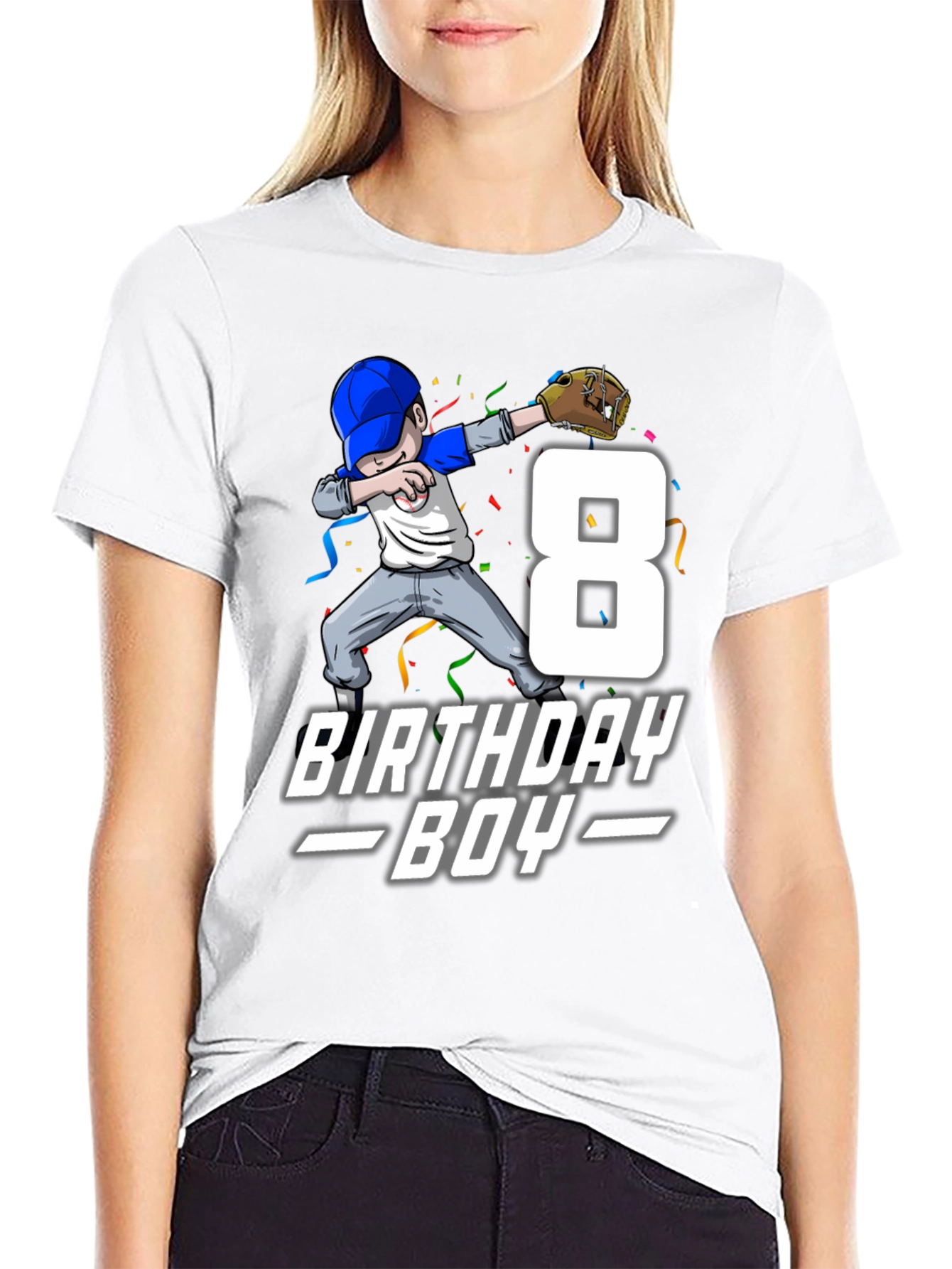 Birthday Boy Baseball T-Shirt - Number 8
