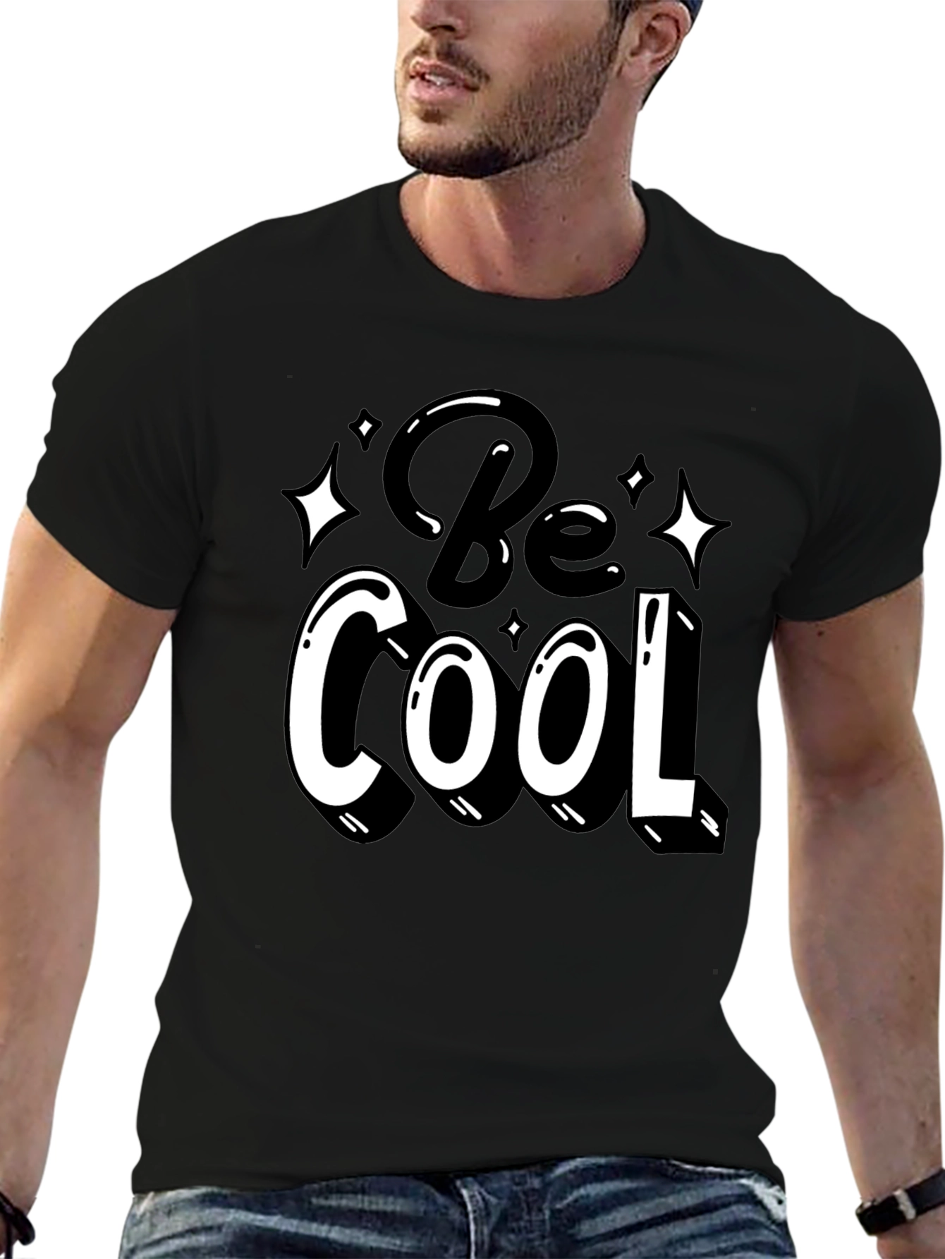 Be Cool Graphic Tee - Black Cotton Casual Shirt