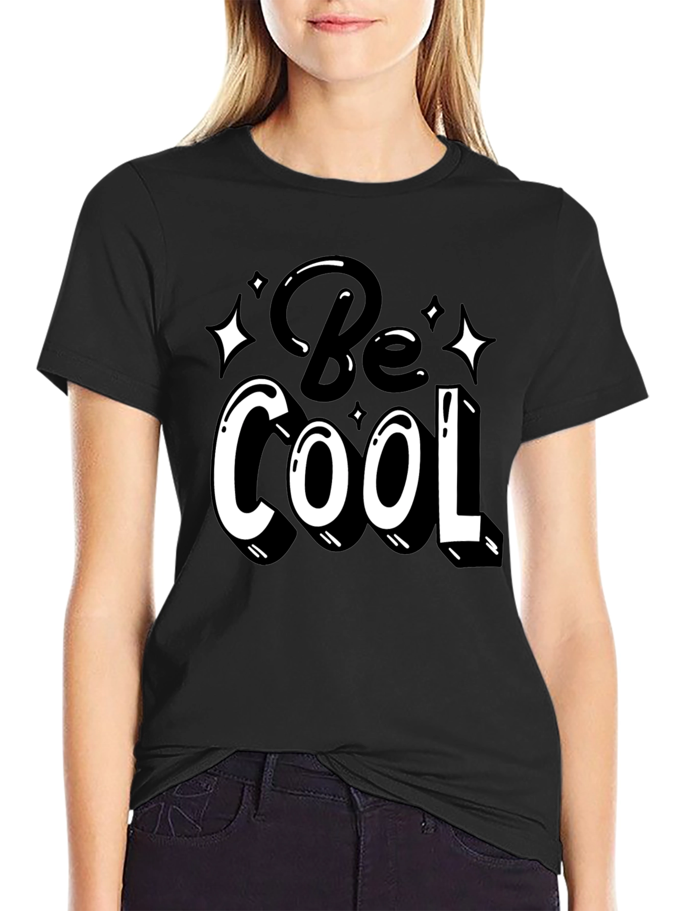 Be Cool Graphic Tee - Black Cotton Casual Shirt
