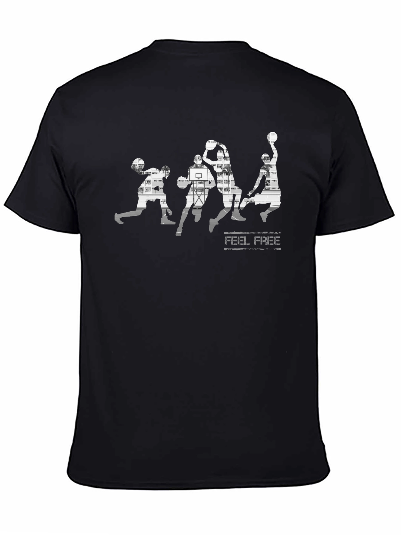 Mens Black Basketball Graphic T-Shirt