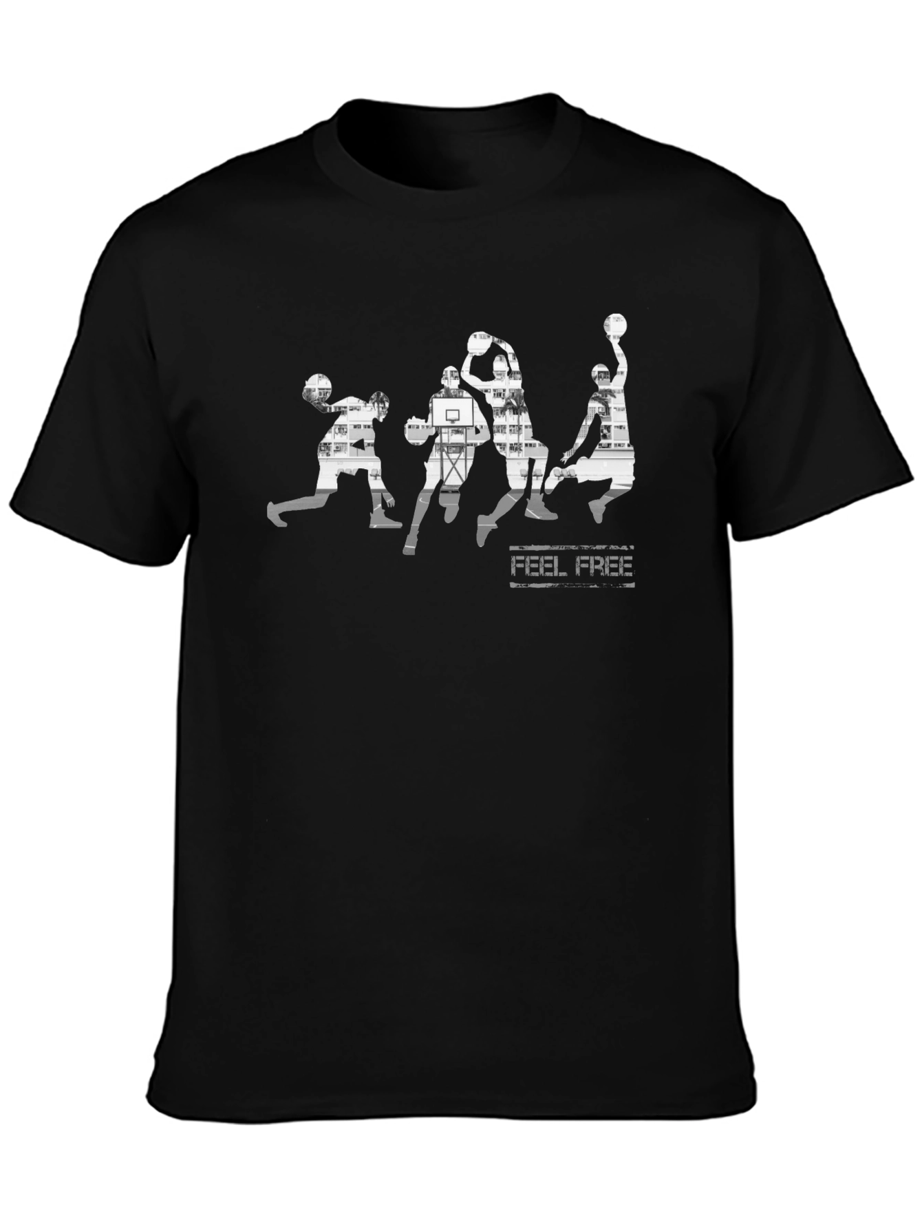 Mens Black Basketball Graphic T-Shirt