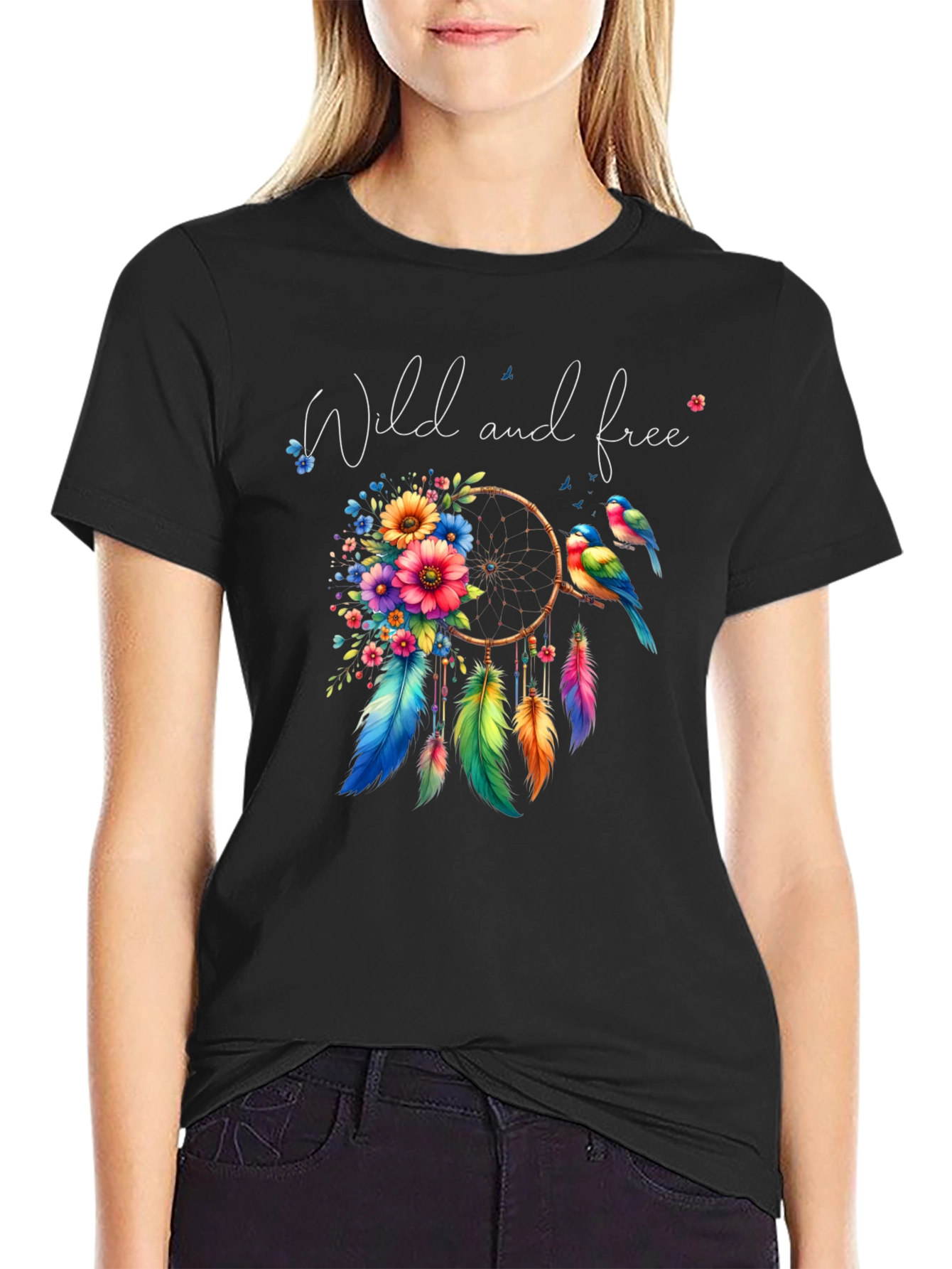 Wild and Free Dreamcatcher T-Shirt - Bohemian Style