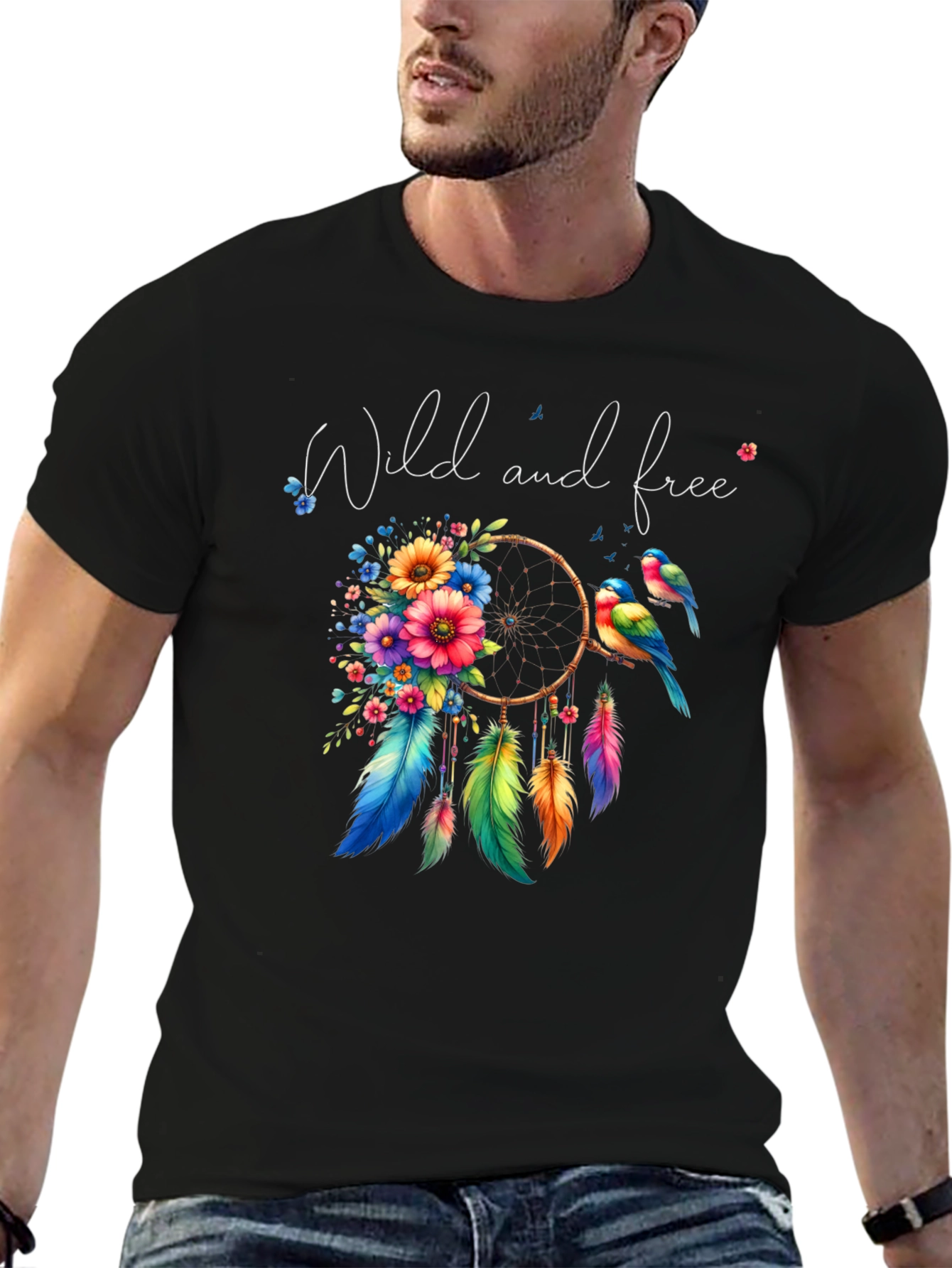 Wild and Free Dreamcatcher T-Shirt - Bohemian Style