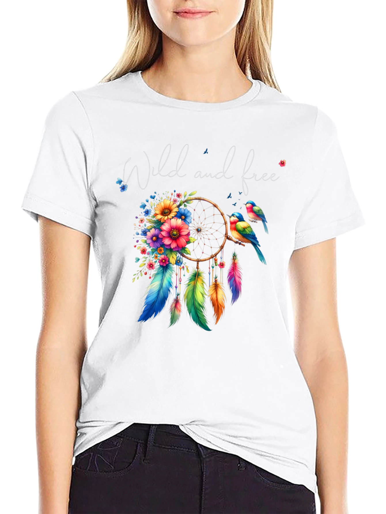 Wild and Free Dreamcatcher T-Shirt - Bohemian Style
