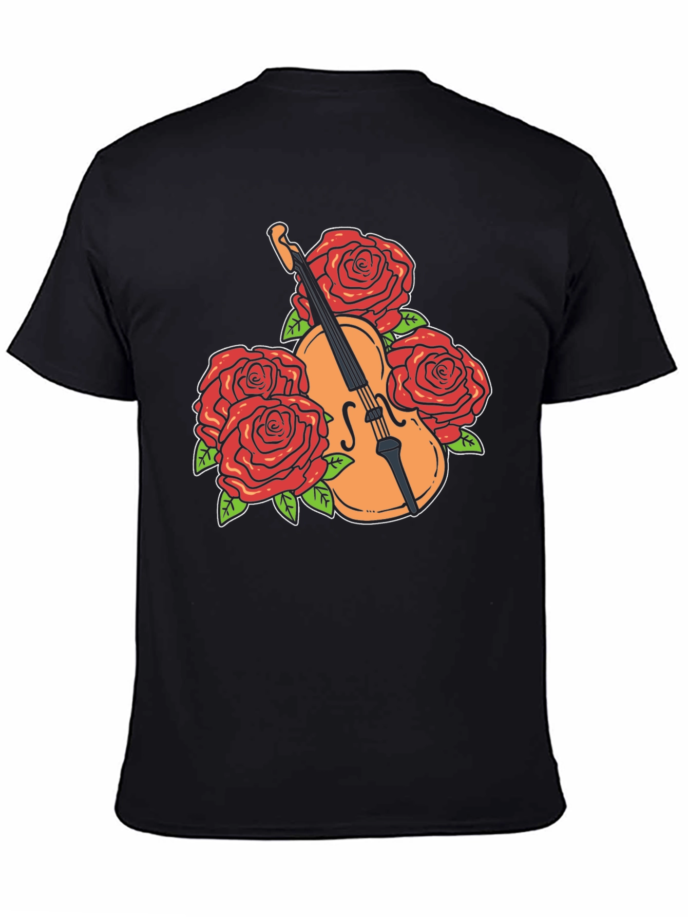 Violin and Roses Graphic T-Shirt