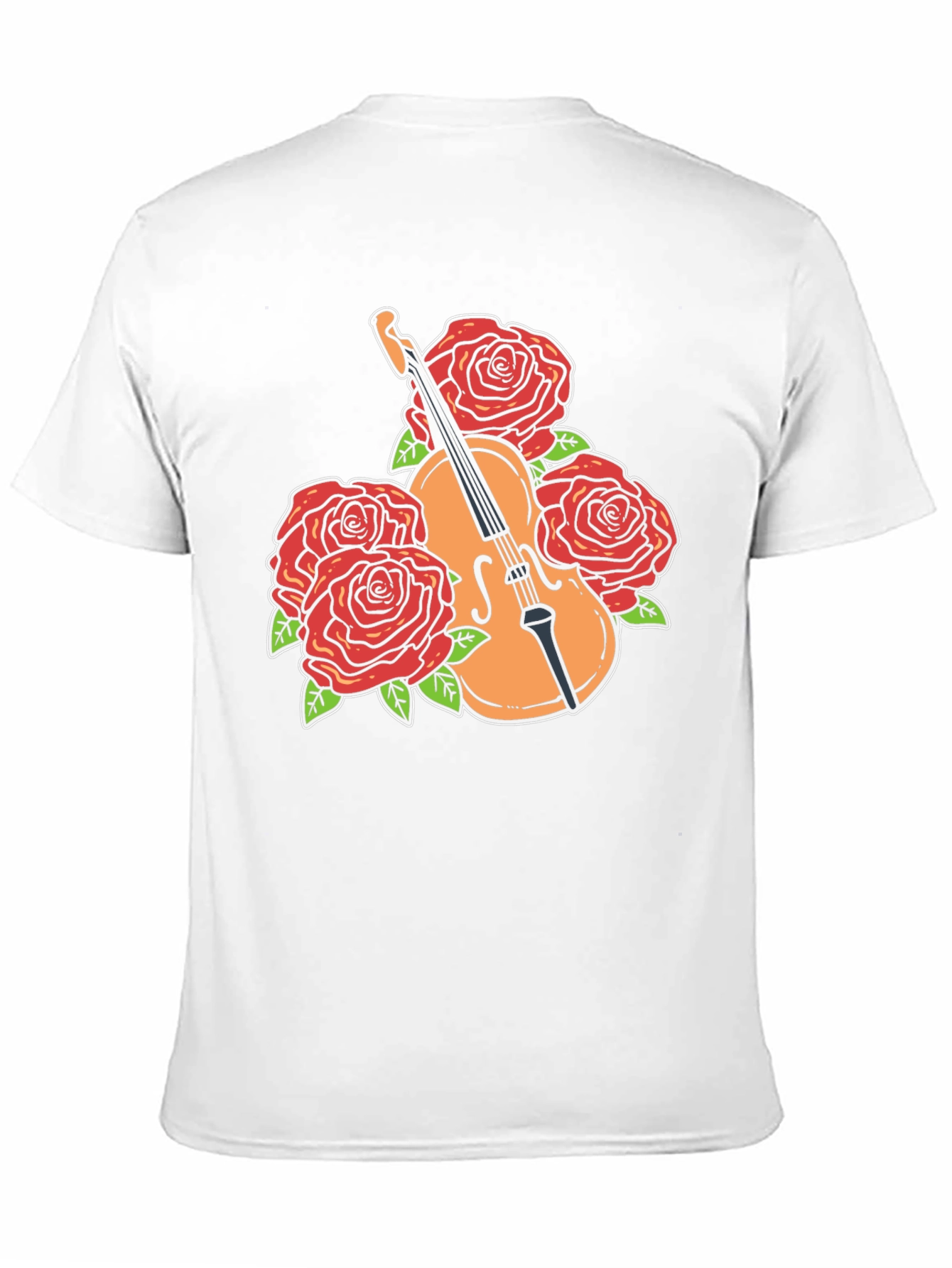 Violin and Roses Graphic T-Shirt