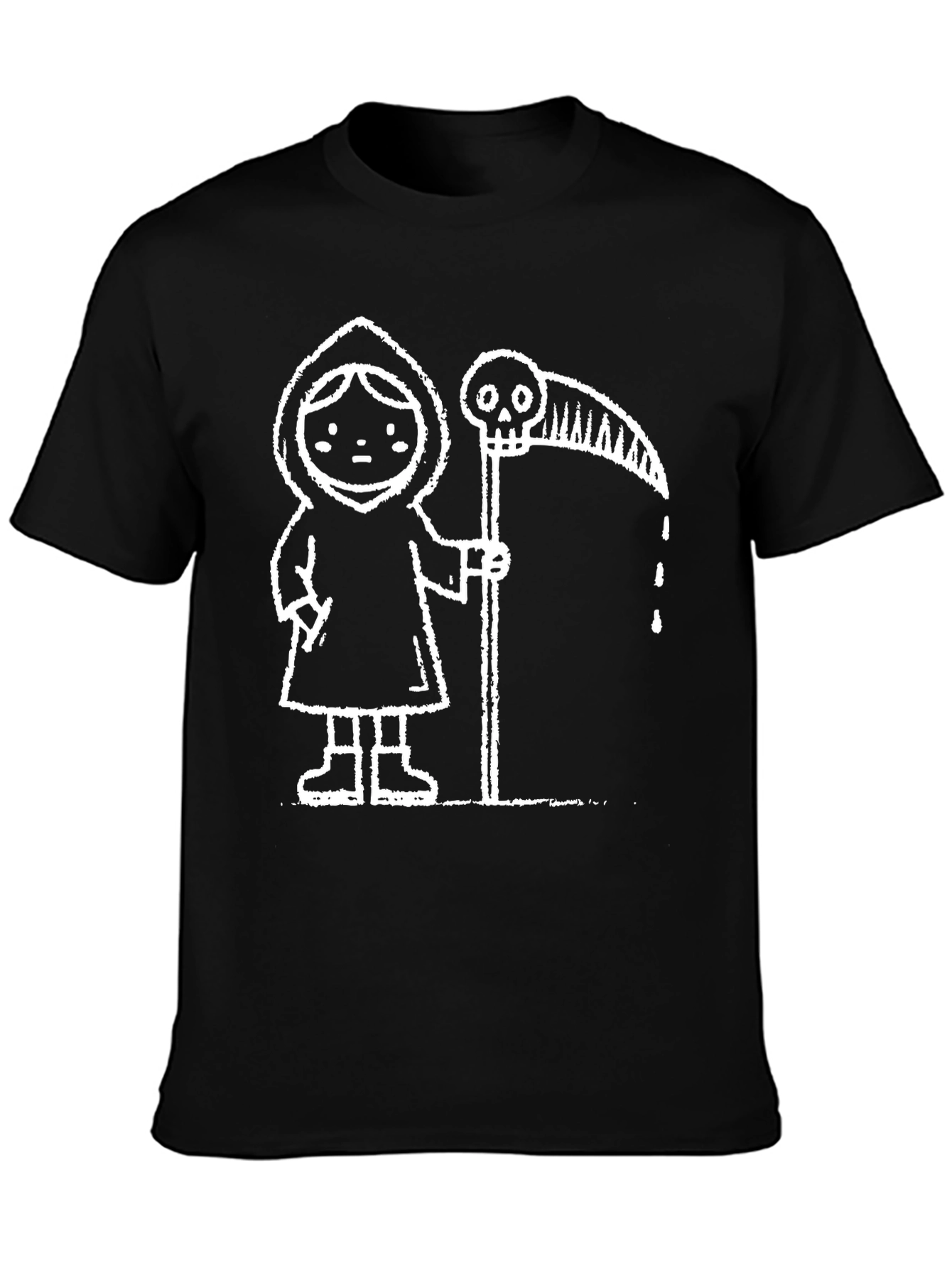 Grim Reaper Graphic Tee - Deathly Cute Style