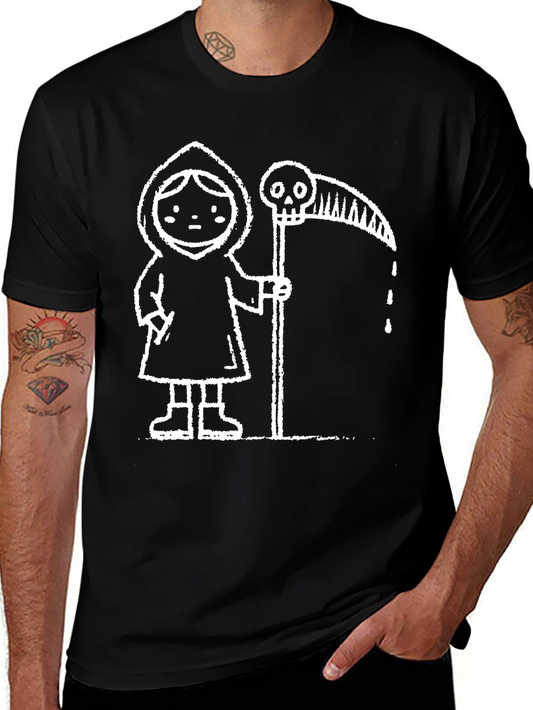 Grim Reaper Graphic Tee - Deathly Cute Style