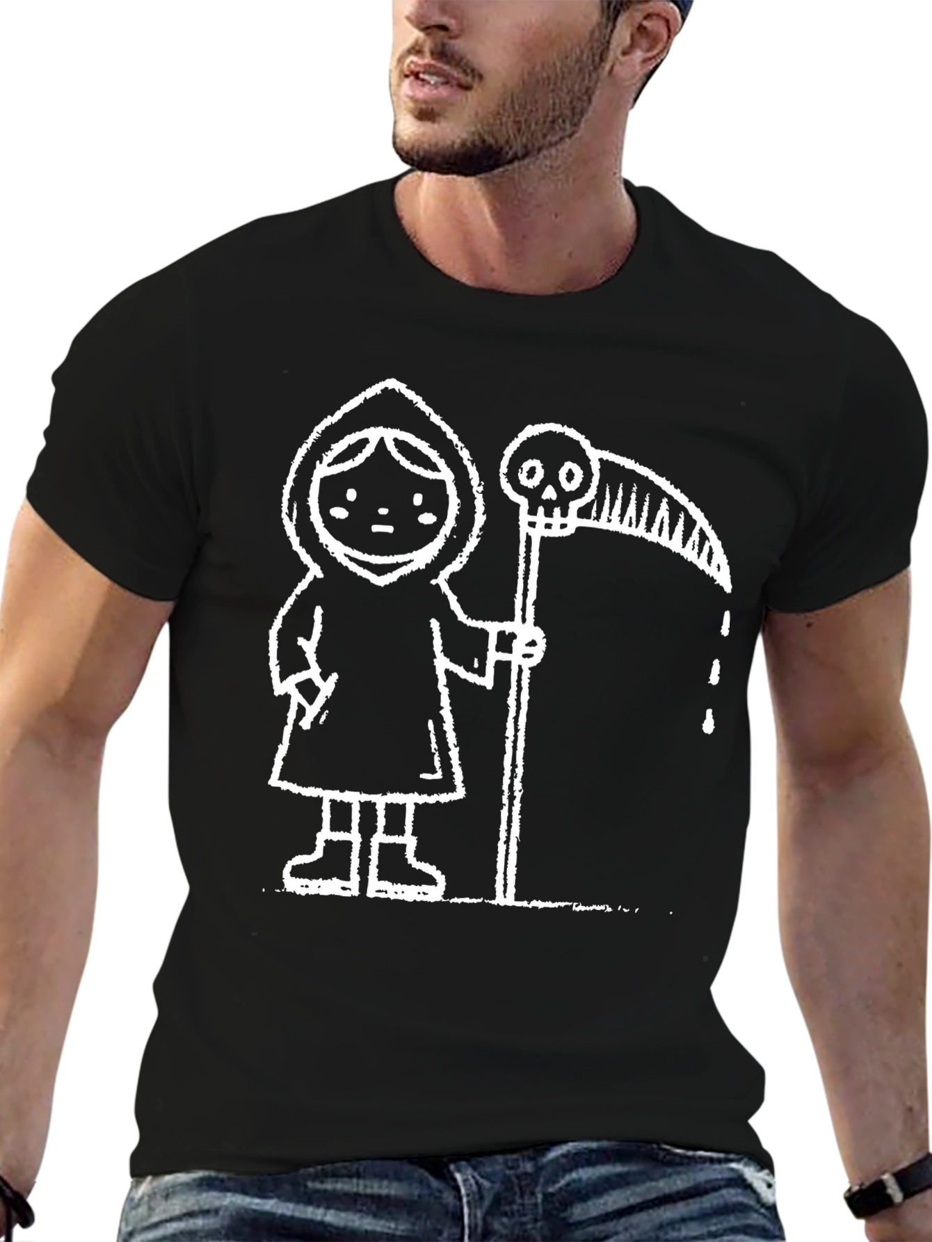 Grim Reaper Graphic Tee - Deathly Cute Style