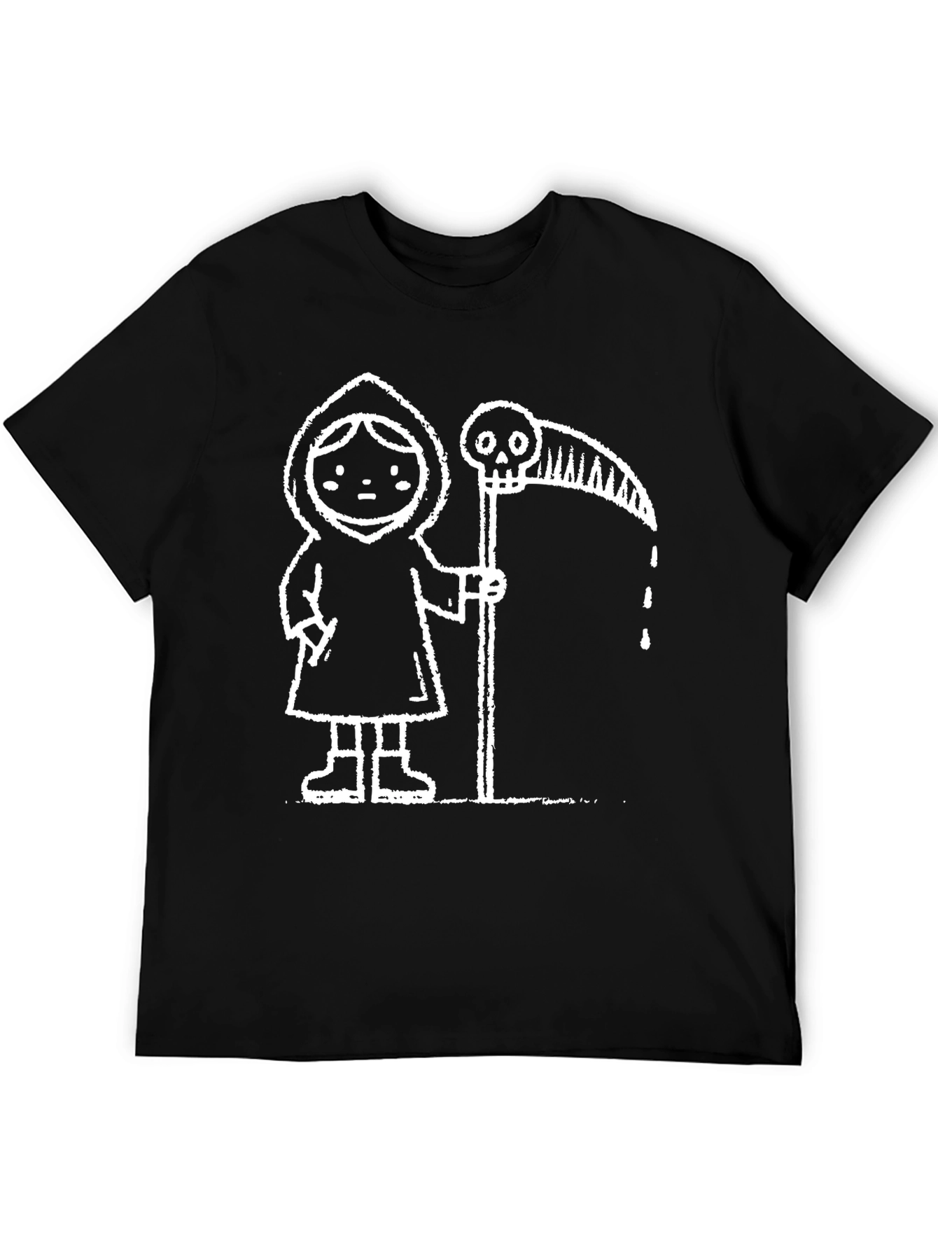 Grim Reaper Graphic Tee - Deathly Cute Style