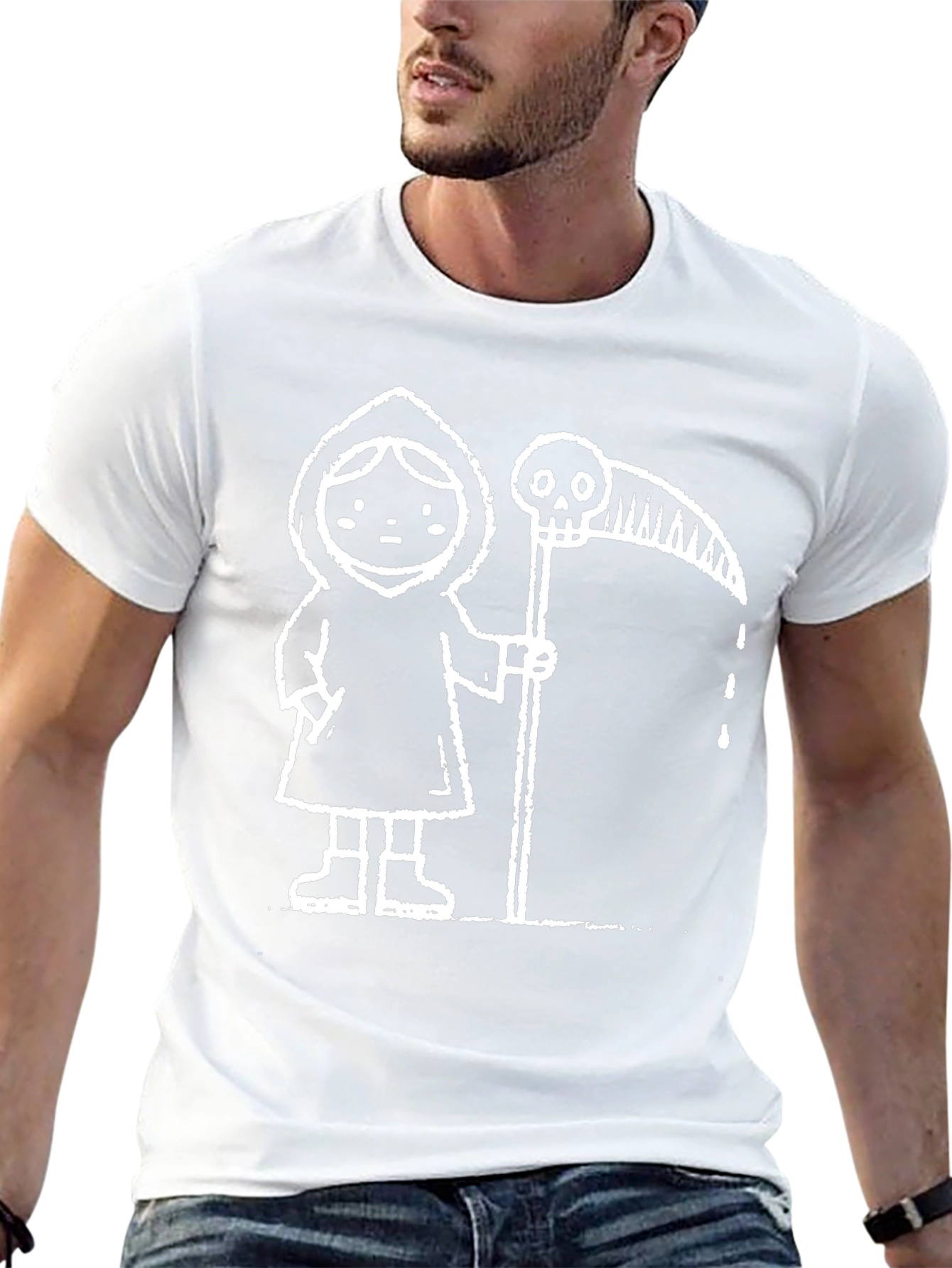 Grim Reaper Graphic Tee - Deathly Cute Style