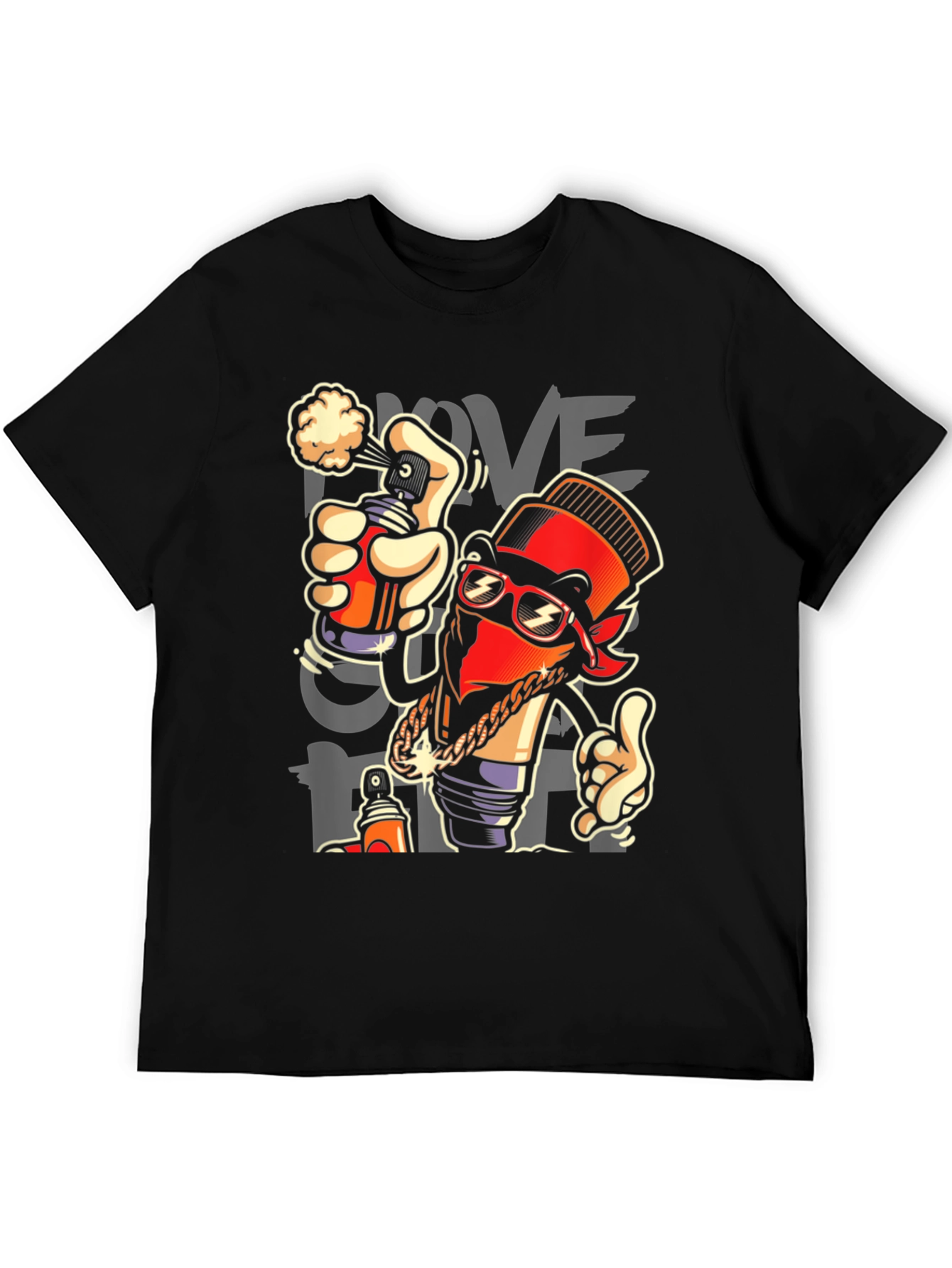 Urban Graffiti Art Black T-Shirt