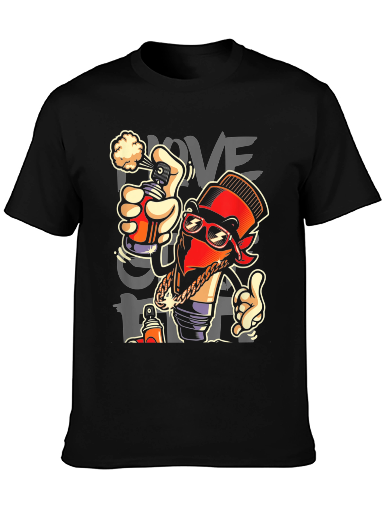 Urban Graffiti Art Black T-Shirt