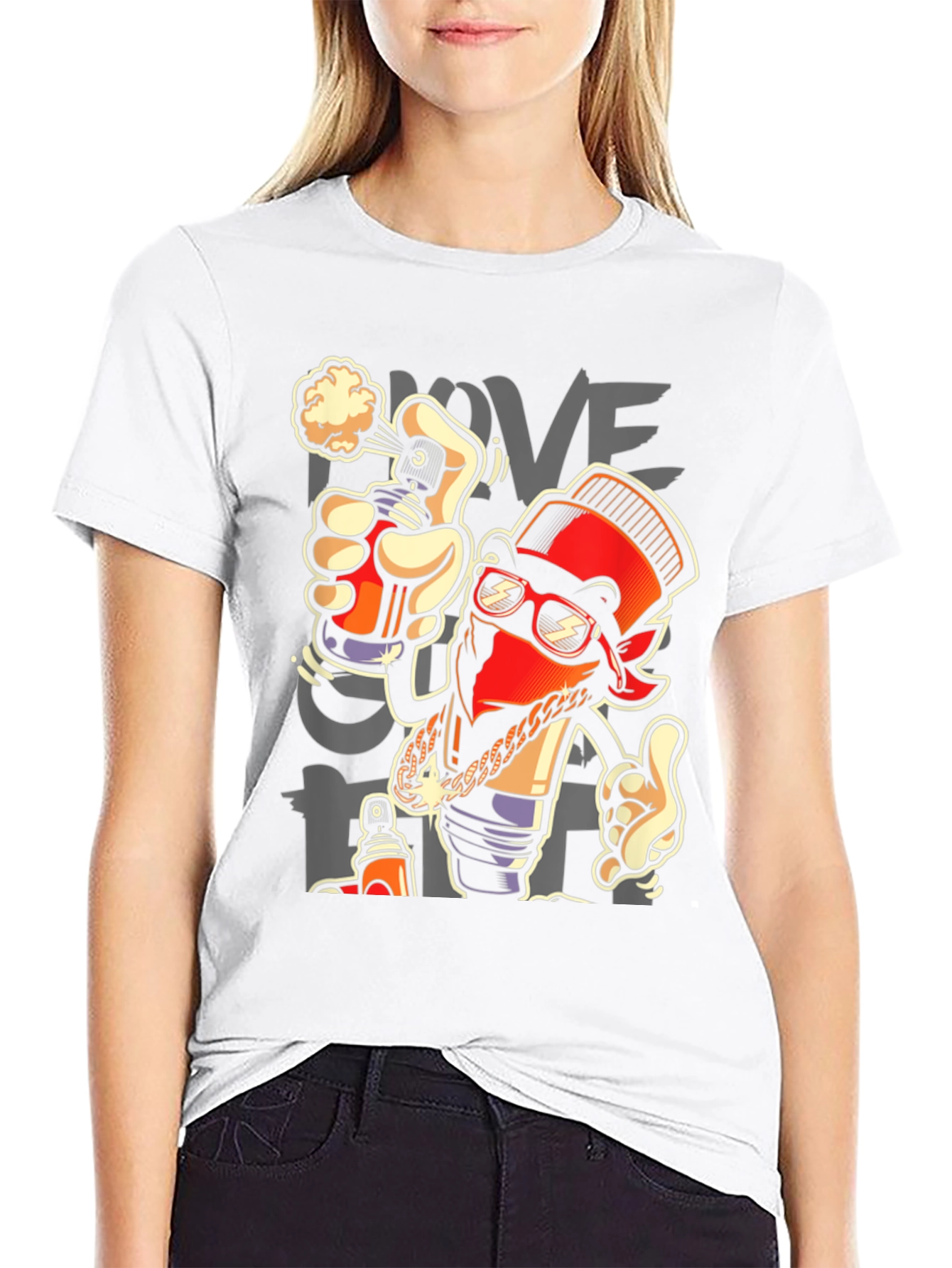 Urban Graffiti Art Black T-Shirt