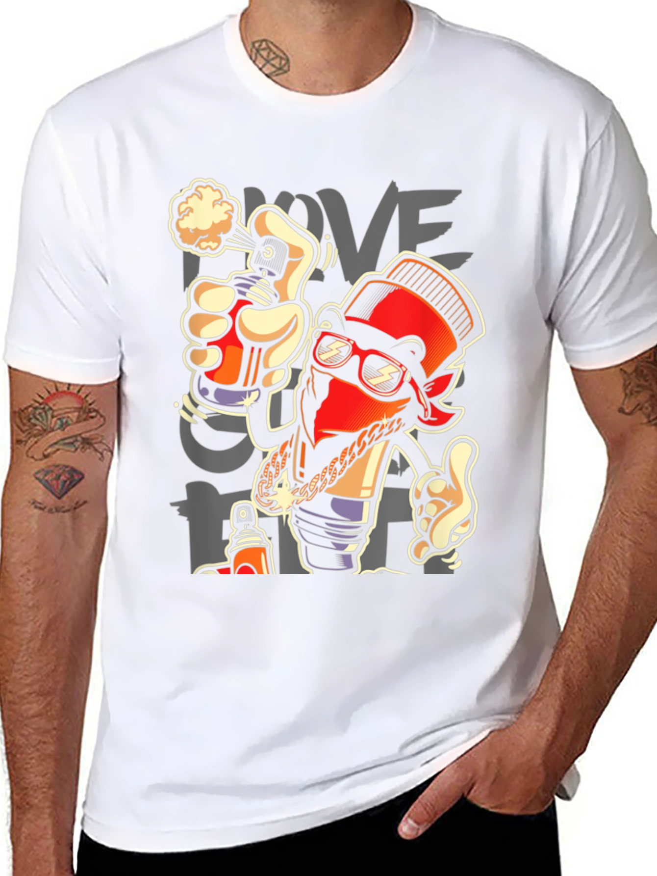Urban Graffiti Art Black T-Shirt