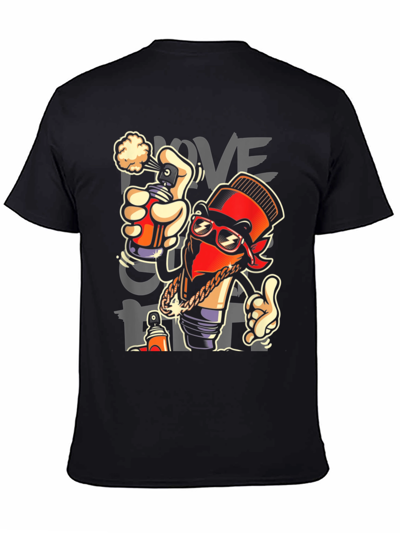 Urban Graffiti Art Black T-Shirt