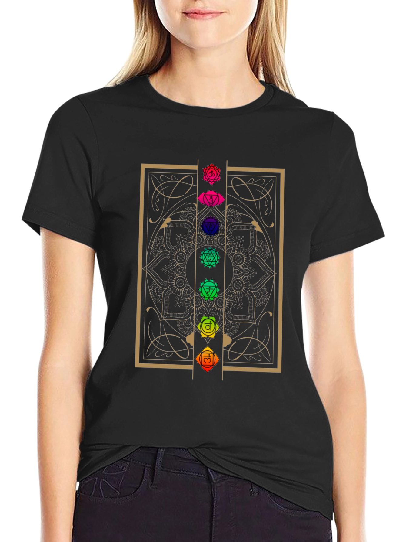 Chakra Mandala Graphic T-Shirt - Spiritual Design