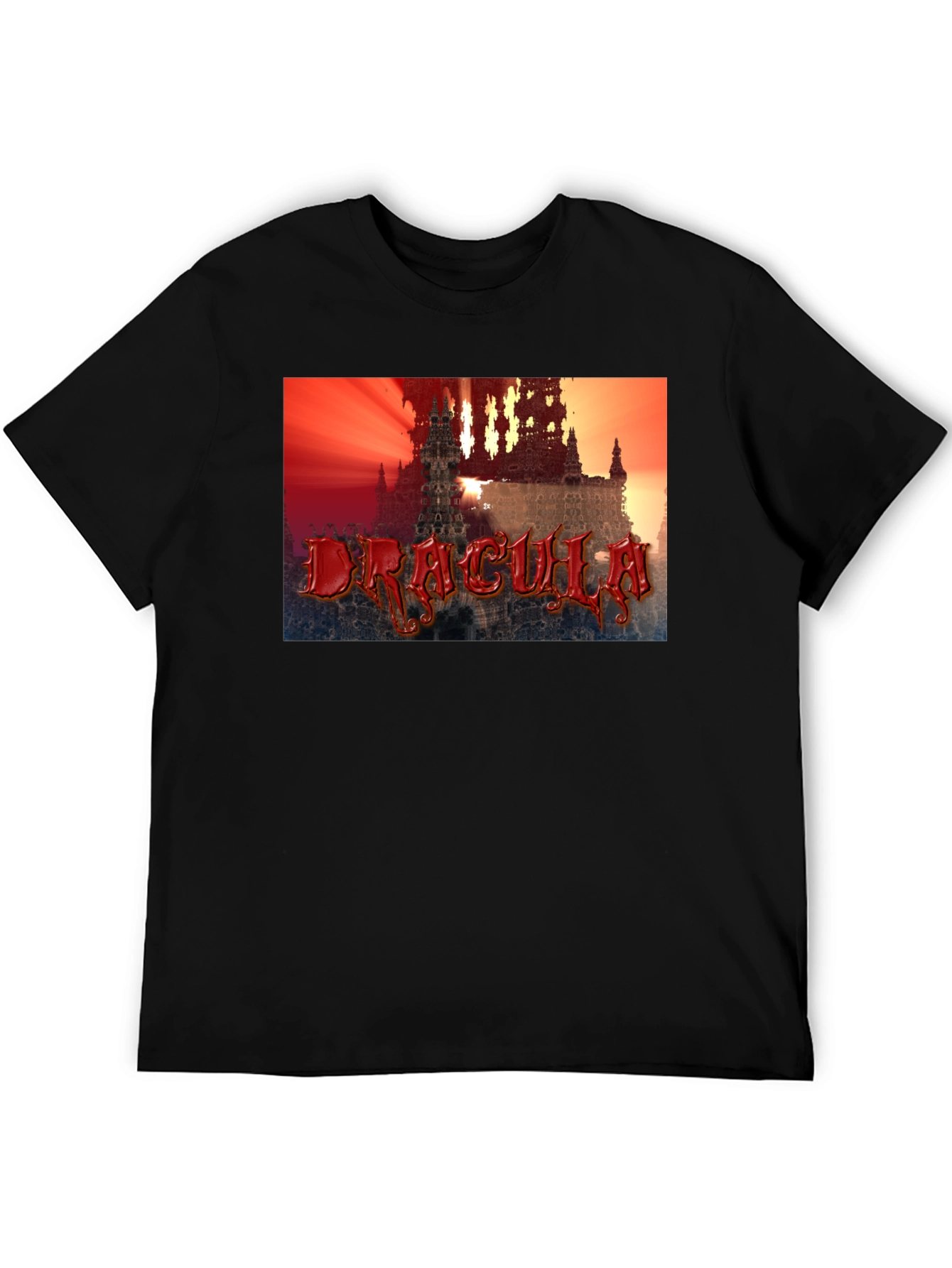 Dracula Castle Graphic T-Shirt - Black