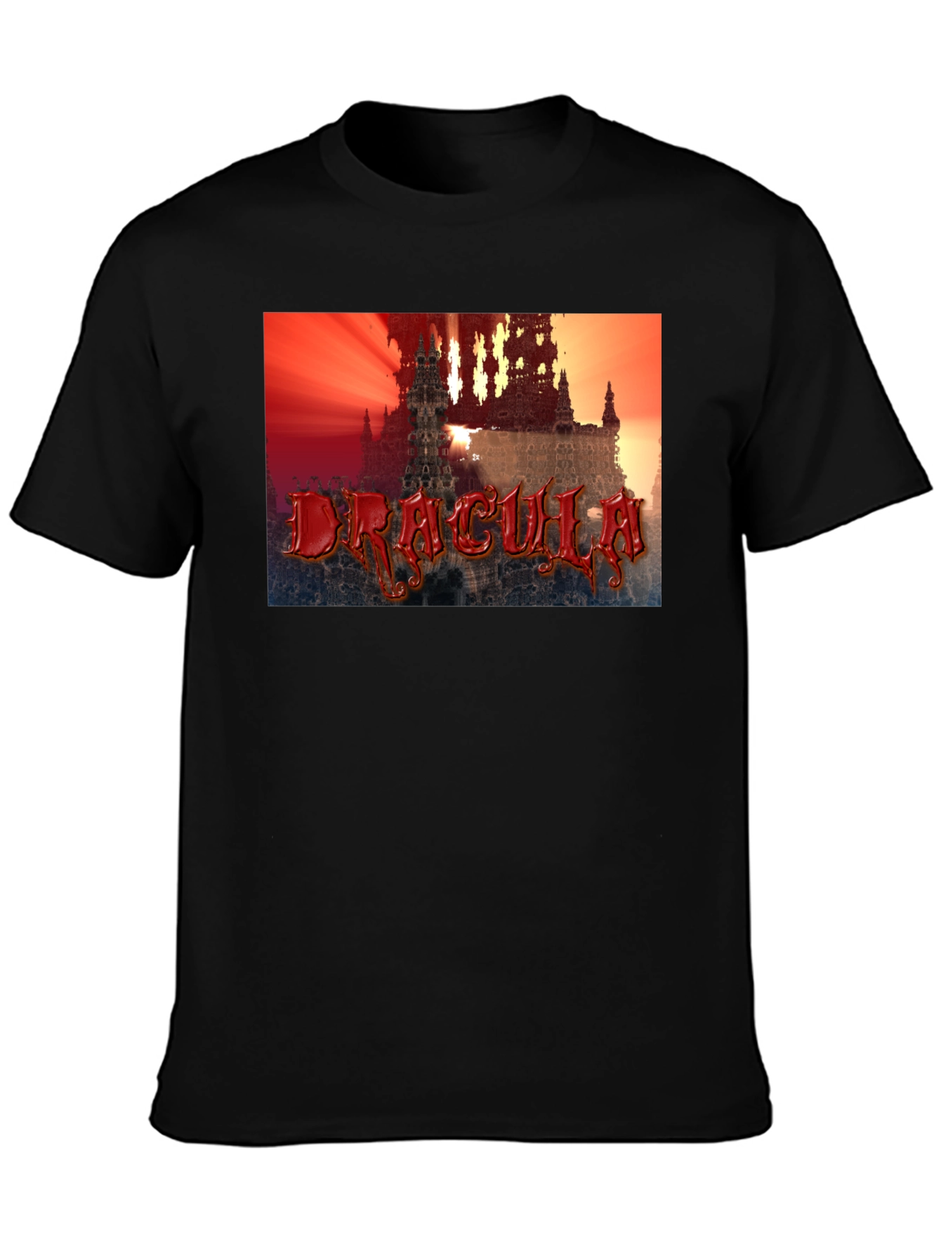 Dracula Castle Graphic T-Shirt - Black