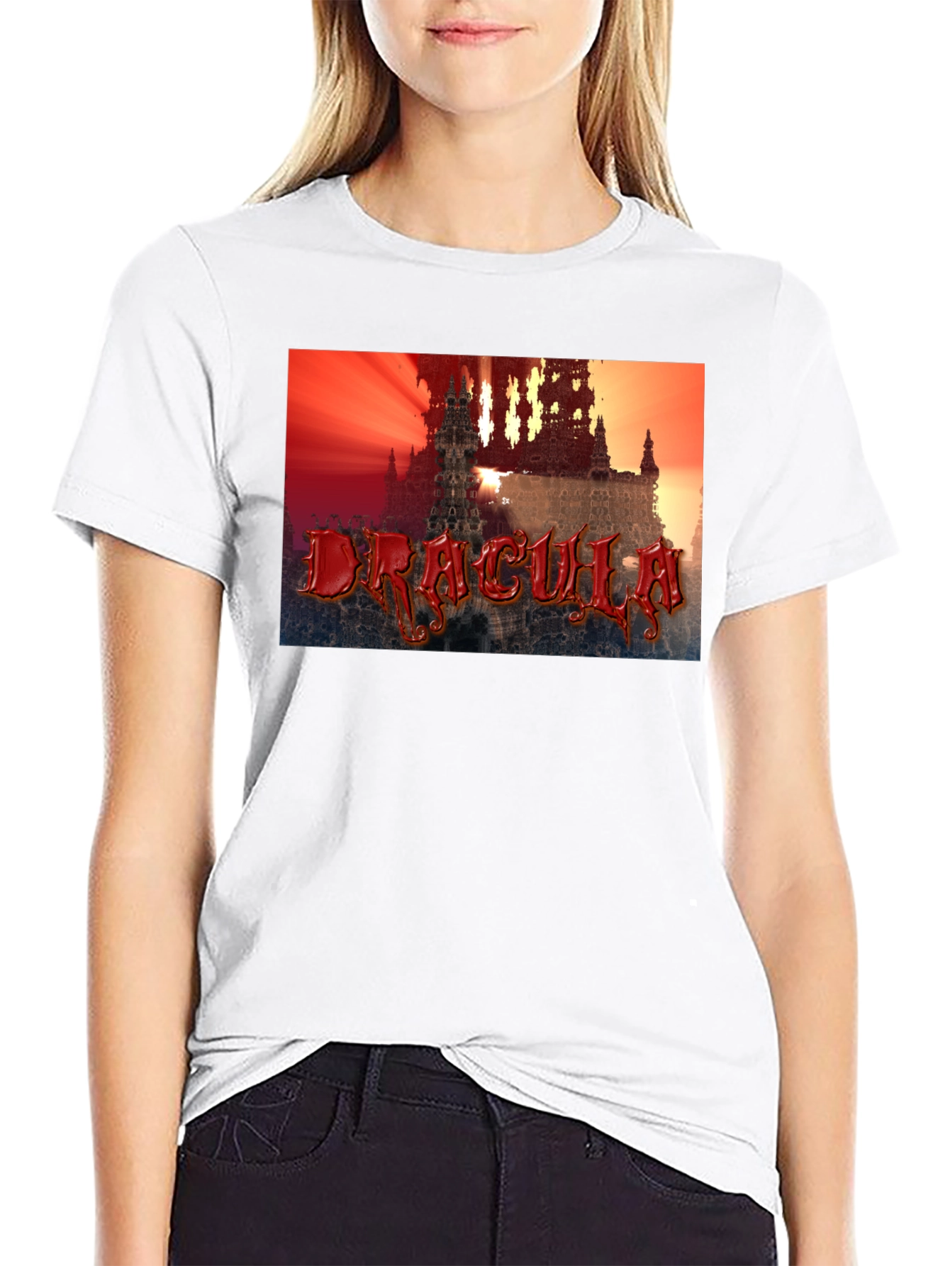 Dracula Castle Graphic T-Shirt - Black
