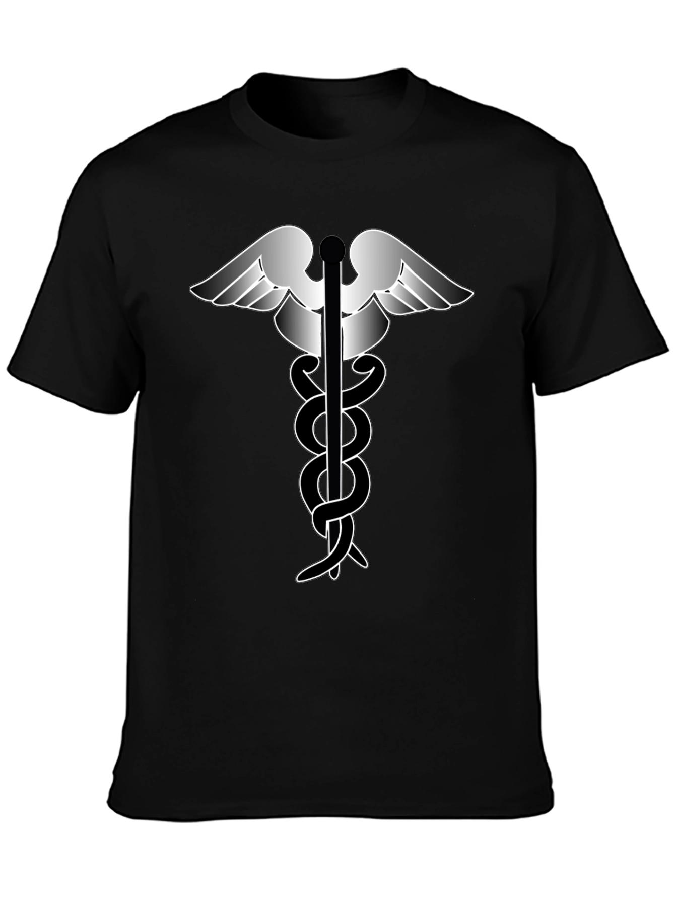 Caduceus Medical Symbol Black T-Shirt
