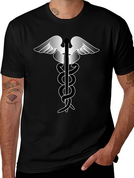Caduceus Medical Symbol Black T-Shirt