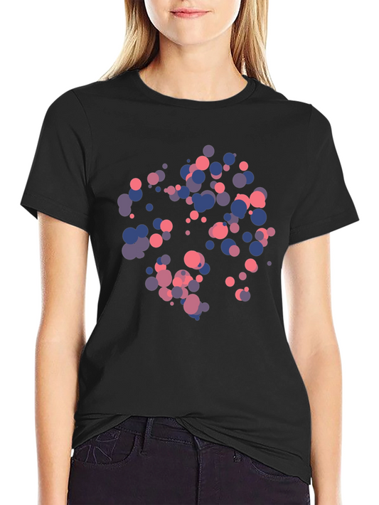 Abstract Dots Graphic Black T-Shirt