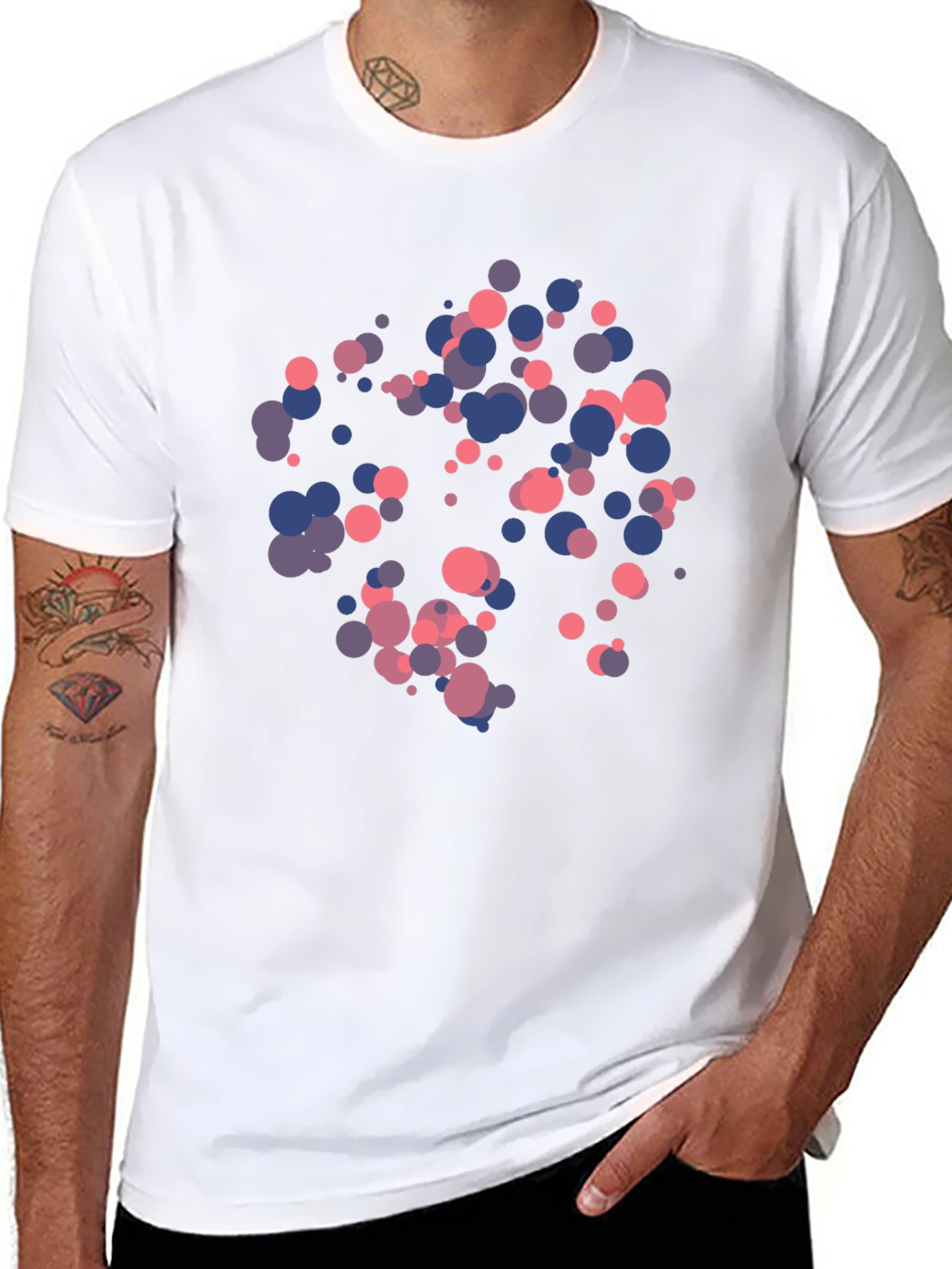 Abstract Dots Graphic Black T-Shirt