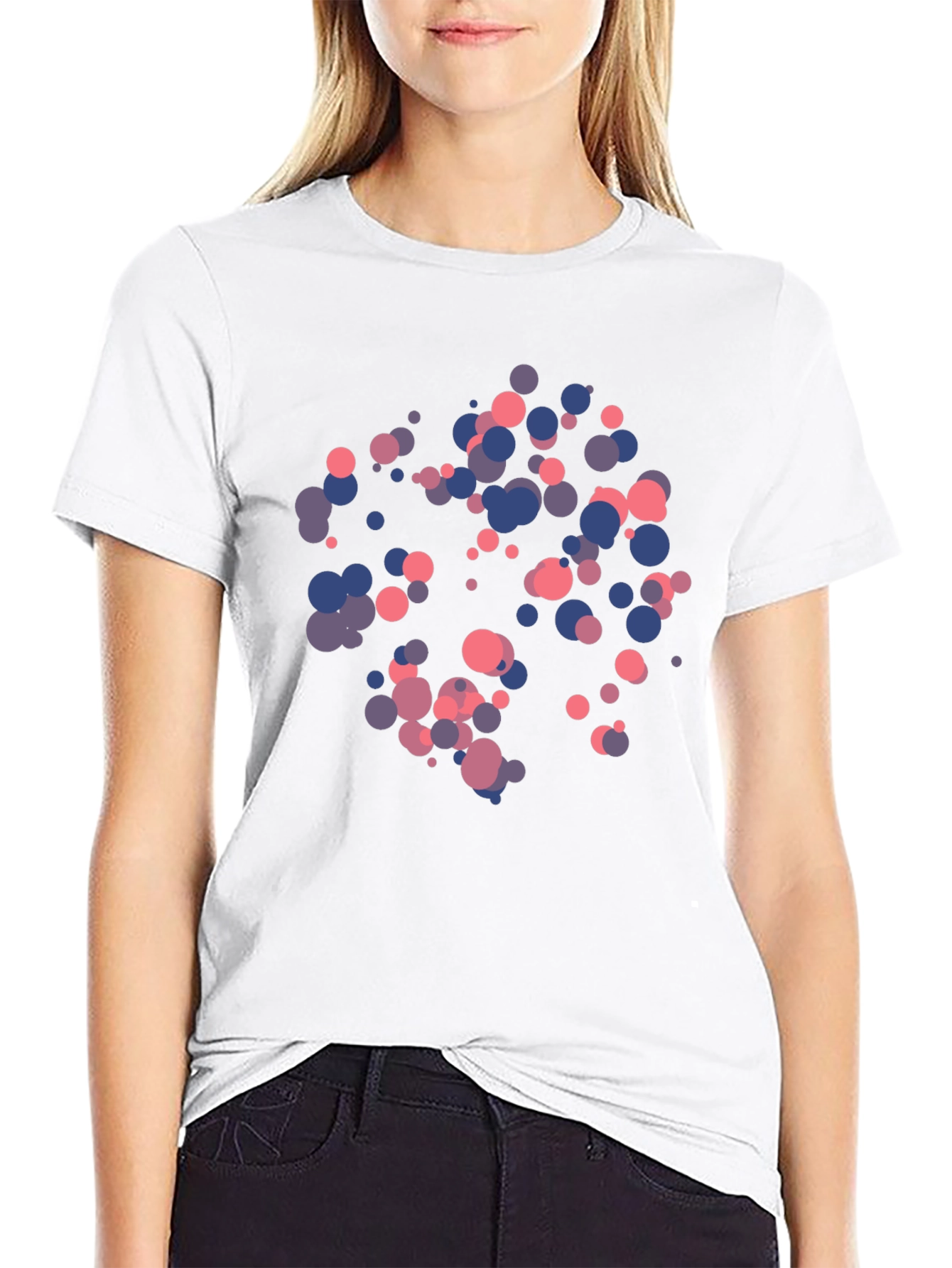 Abstract Dots Graphic Black T-Shirt