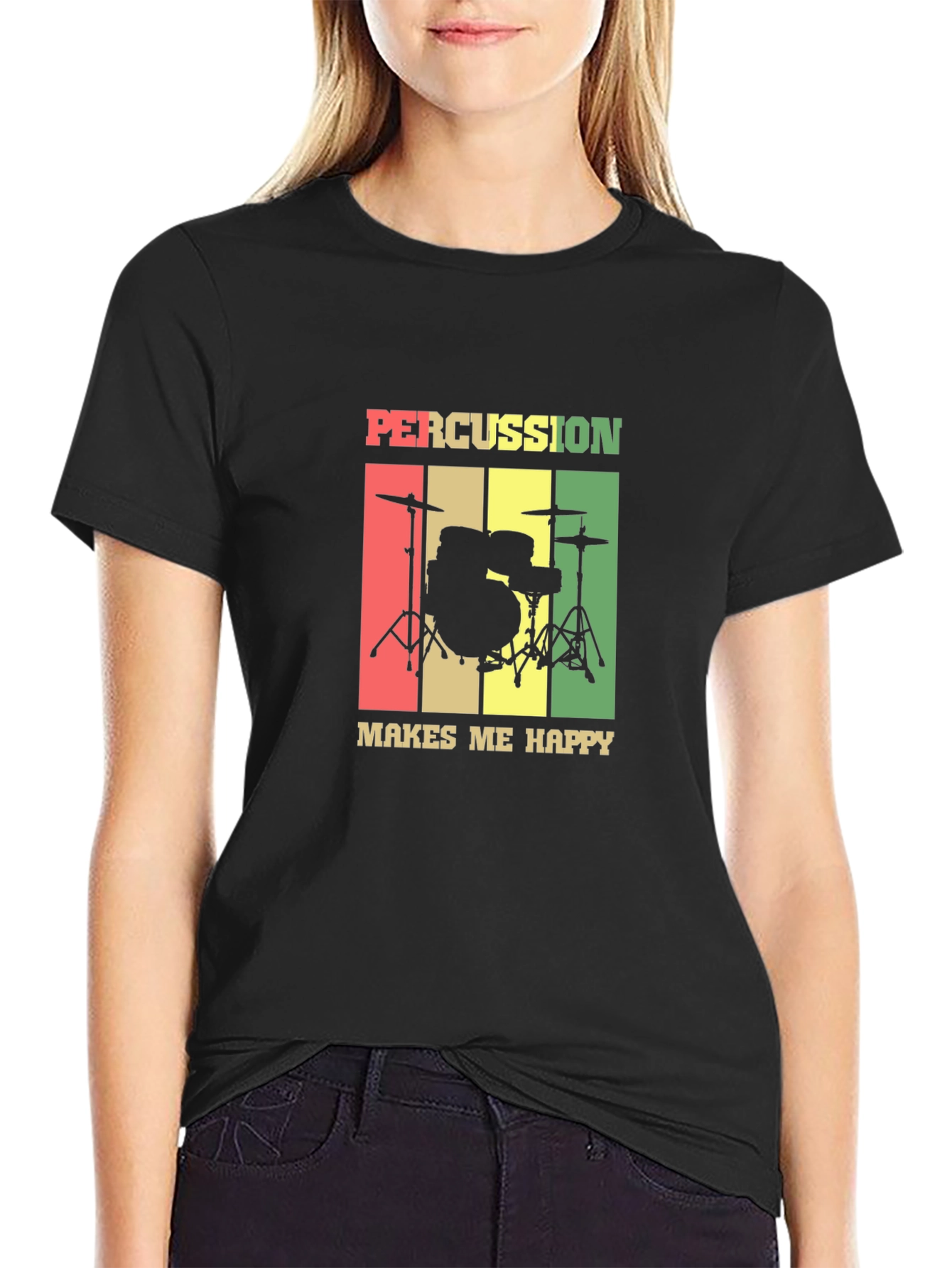 Percussion Makes Me Happy T-Shirt - Musician Tee