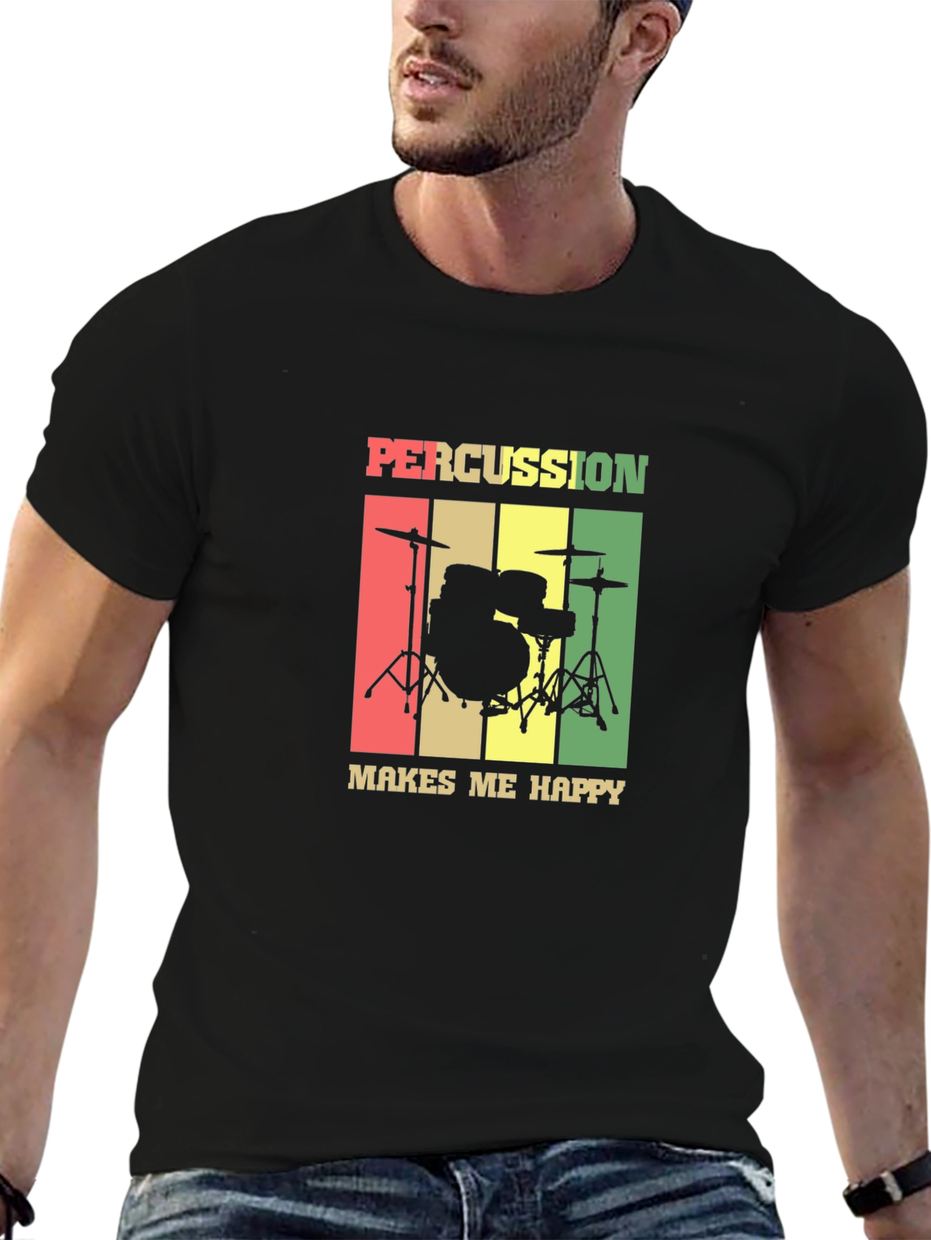 Percussion Makes Me Happy T-Shirt - Musician Tee