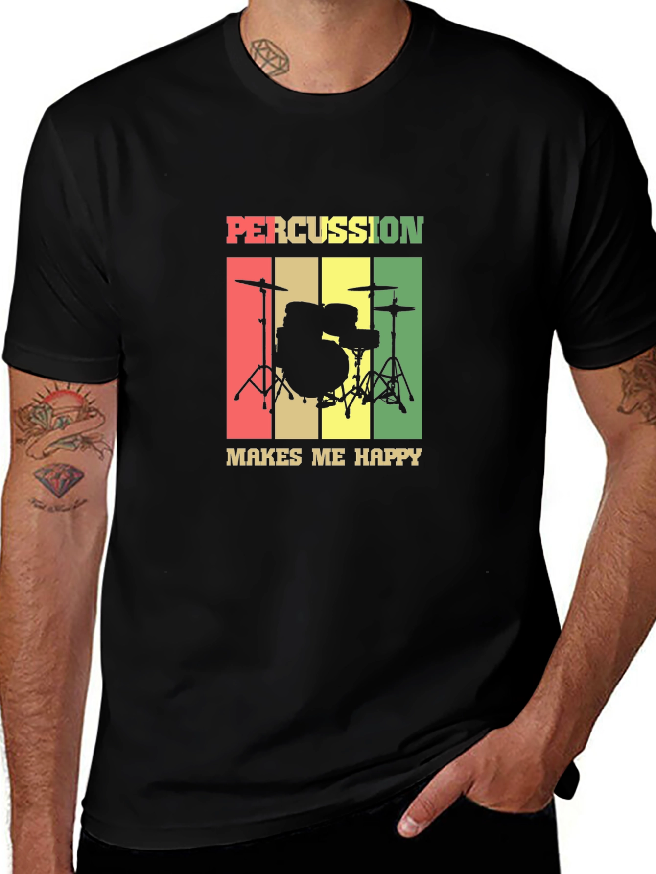 Percussion Makes Me Happy T-Shirt - Musician Tee